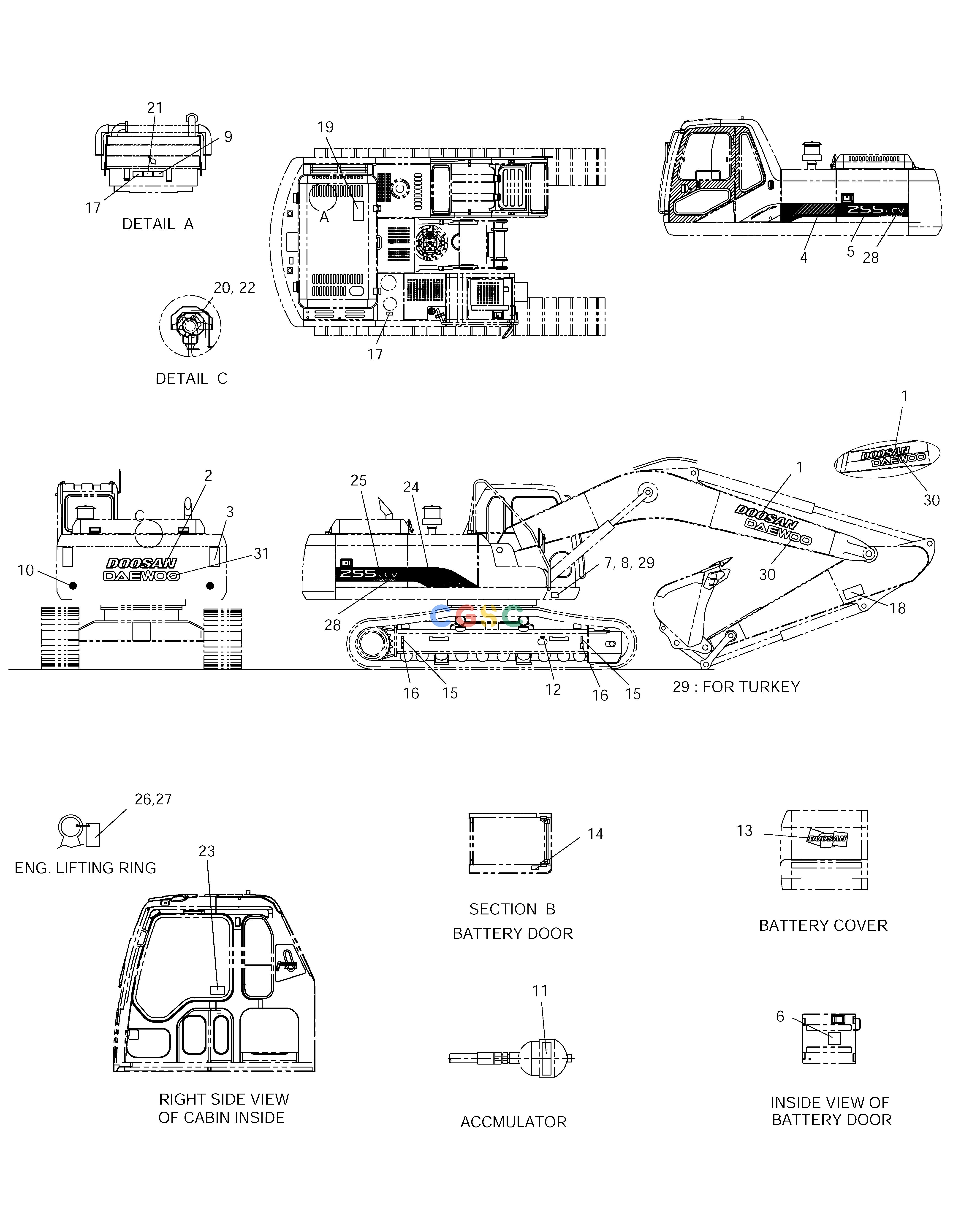 斗山零件查询NAME PLATE SOLAR 255LC-V Doosan parts catalog online