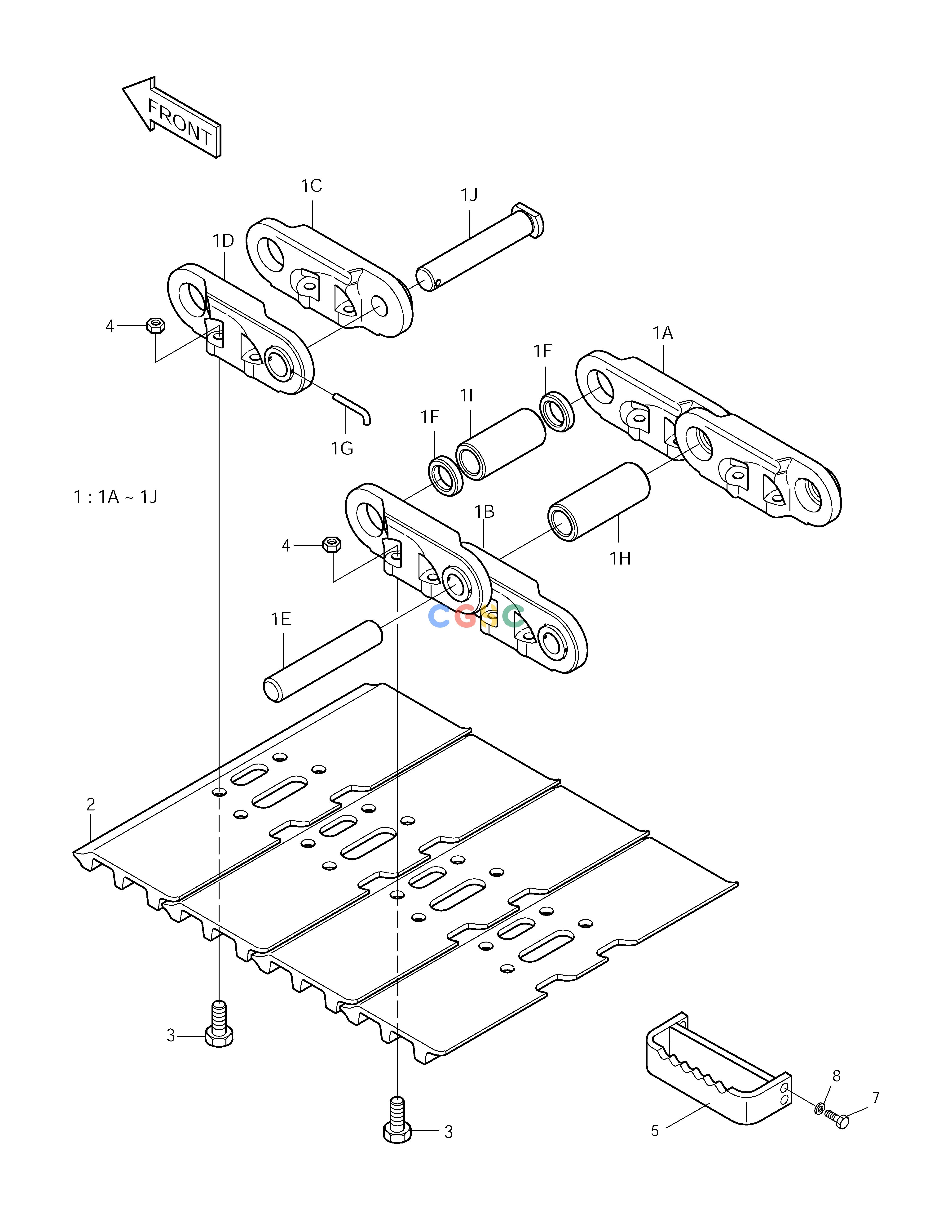 斗山零件查询TRACK SHOE-800G SOLAR 255LC-V Doosan parts catalog online