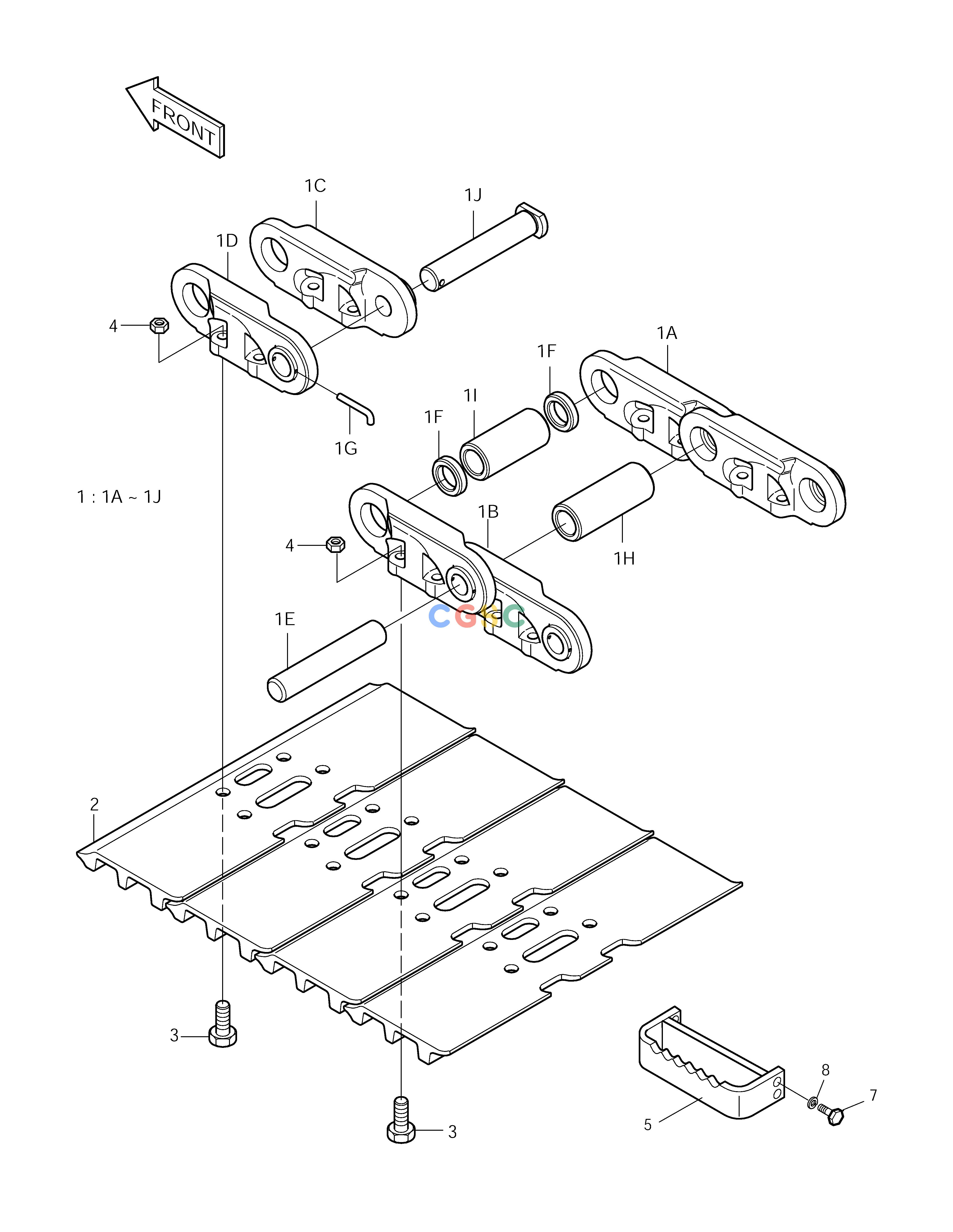 斗山零件查询TRACK SHOE-900G SOLAR 255LC-V Doosan parts catalog online