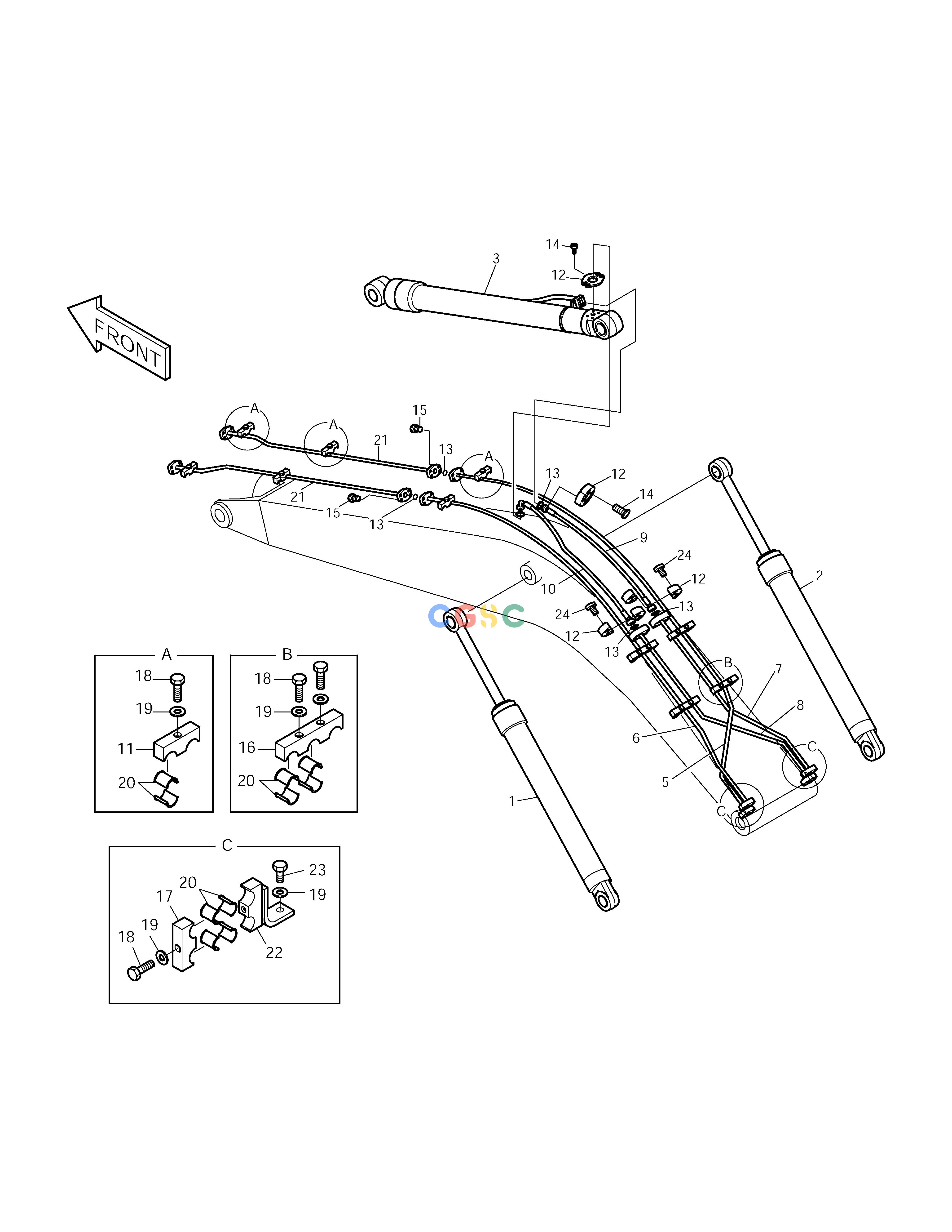 斗山零件查询BOOM PIPING-5.3m SOLAR 255LC-V Doosan parts catalog online