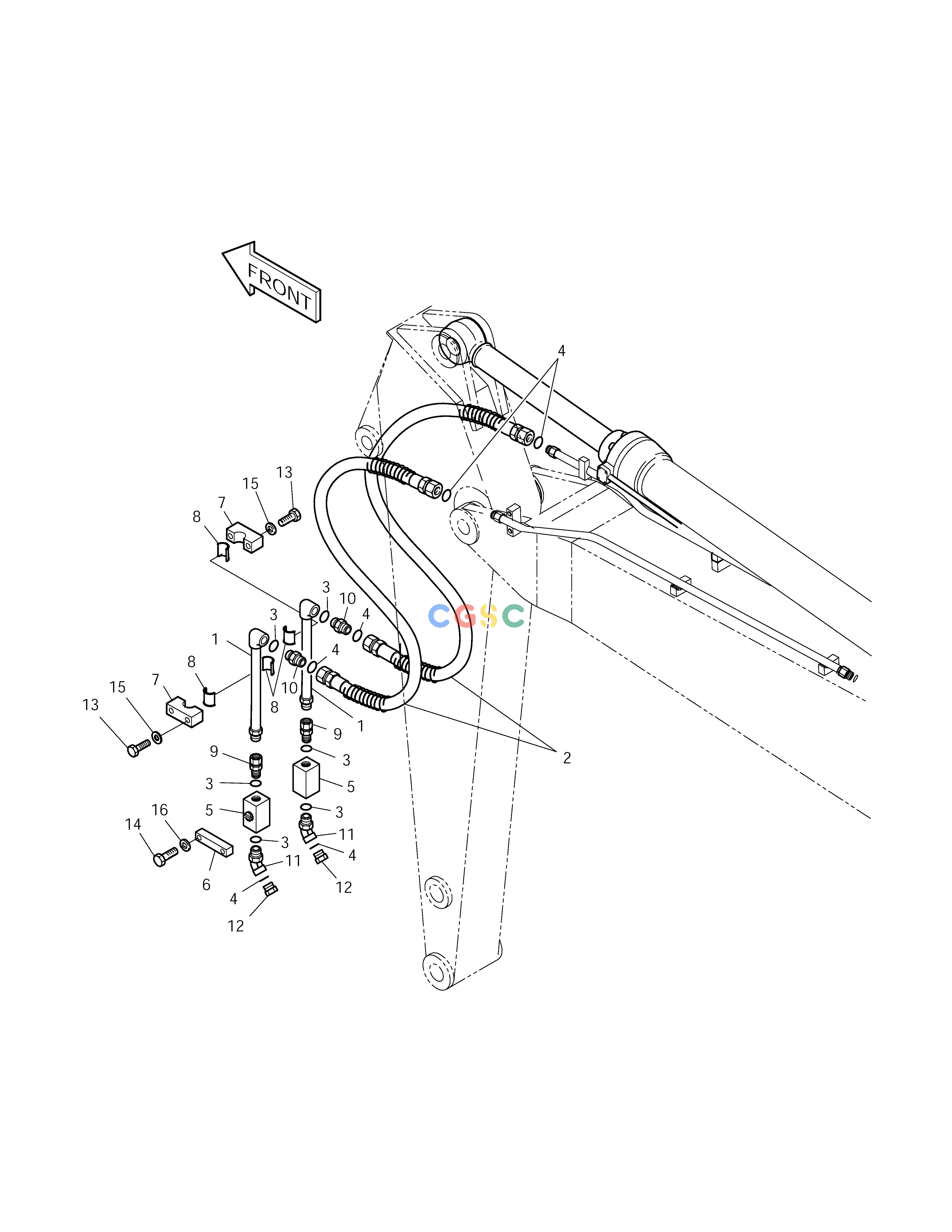 斗山零件查询ARM PIPING-ARM 2.0m(ONE & TWO WAY) SOLAR 255LC-V Doosan parts catalog online