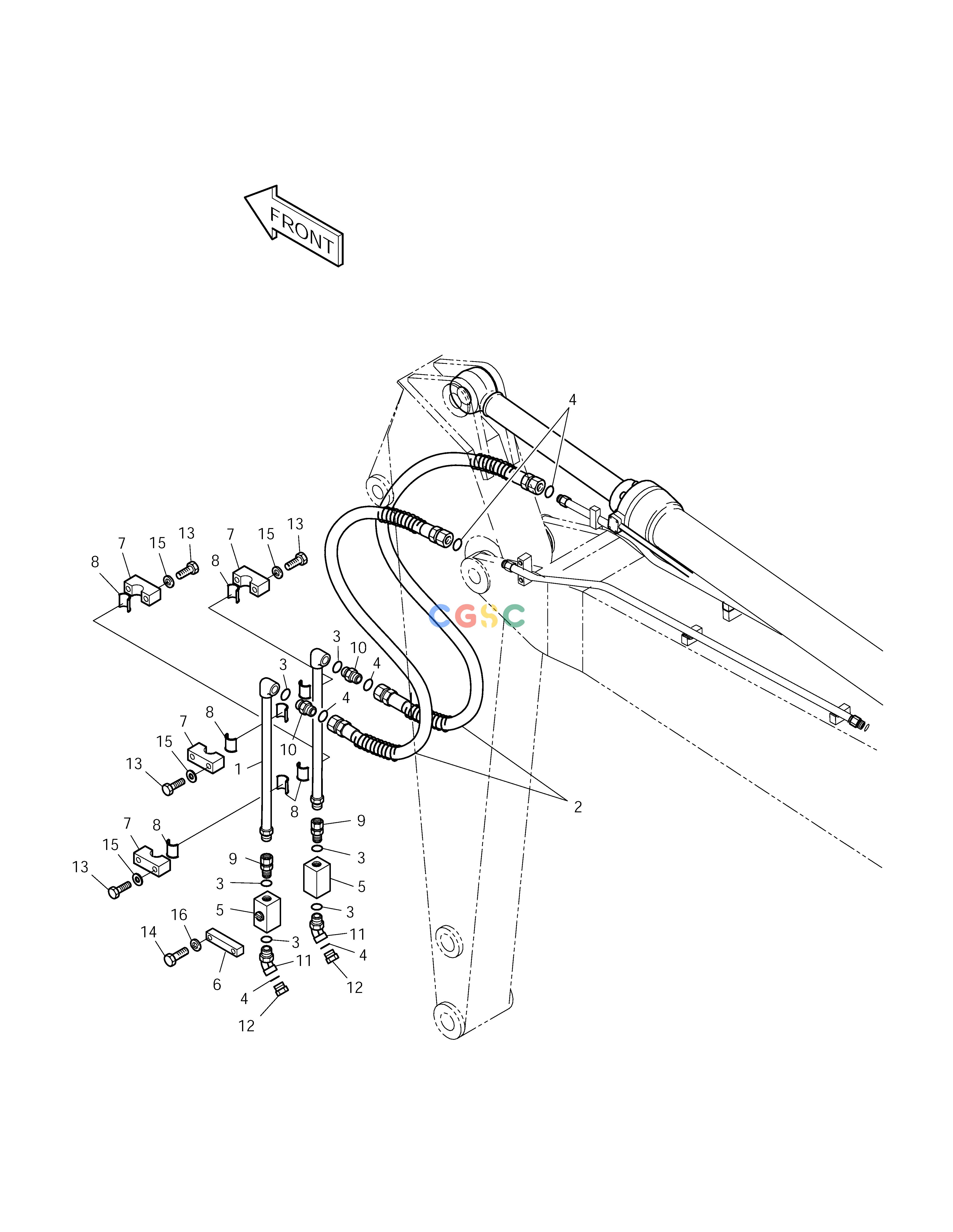 斗山零件查询ARM PIPING-ARM 2.5m(ONE & TWO WAY) SOLAR 255LC-V Doosan parts catalog online