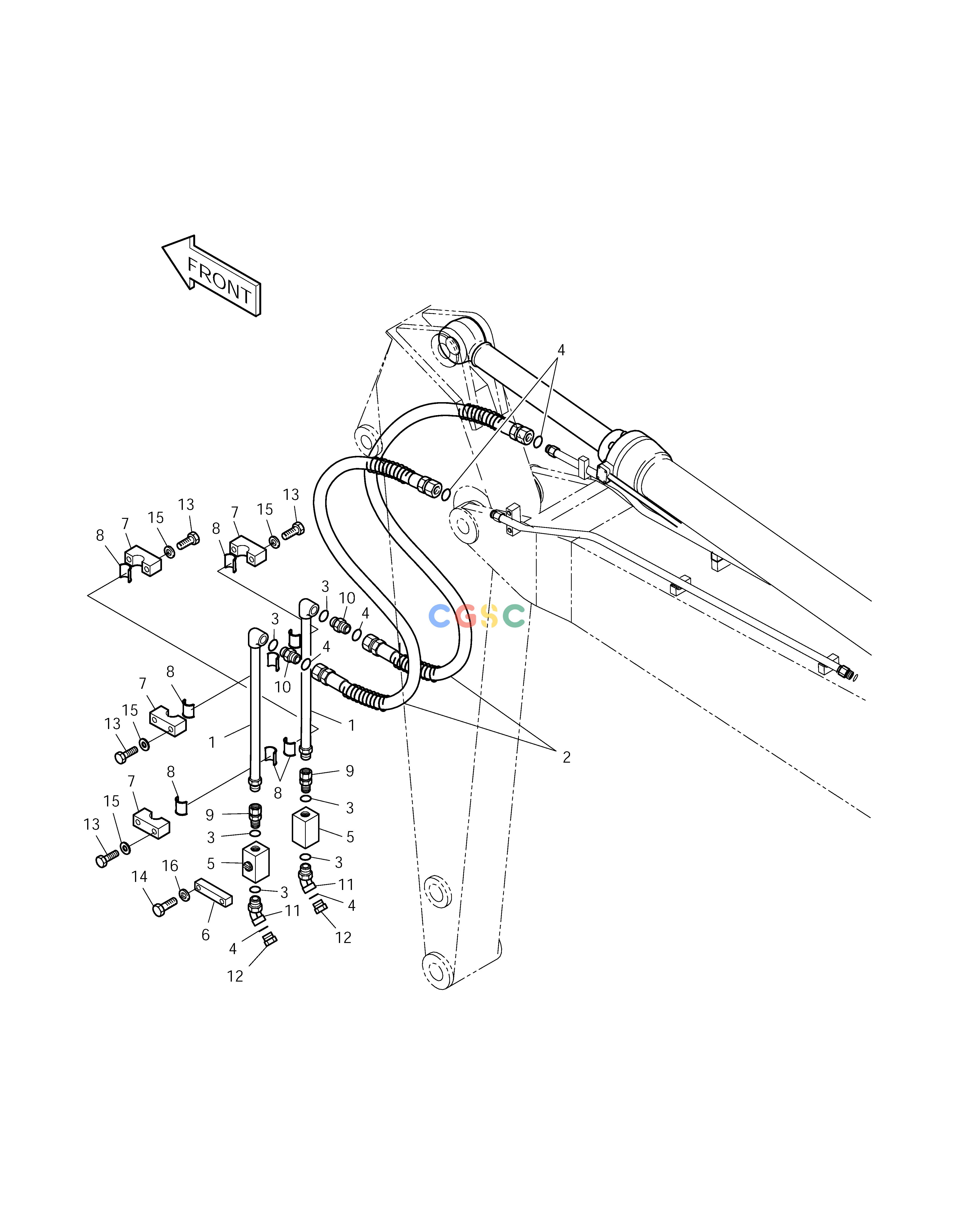 斗山零件查询ARM PIPING-ARM 3.5m(ONE & TWO WAY) SOLAR 255LC-V Doosan parts catalog online