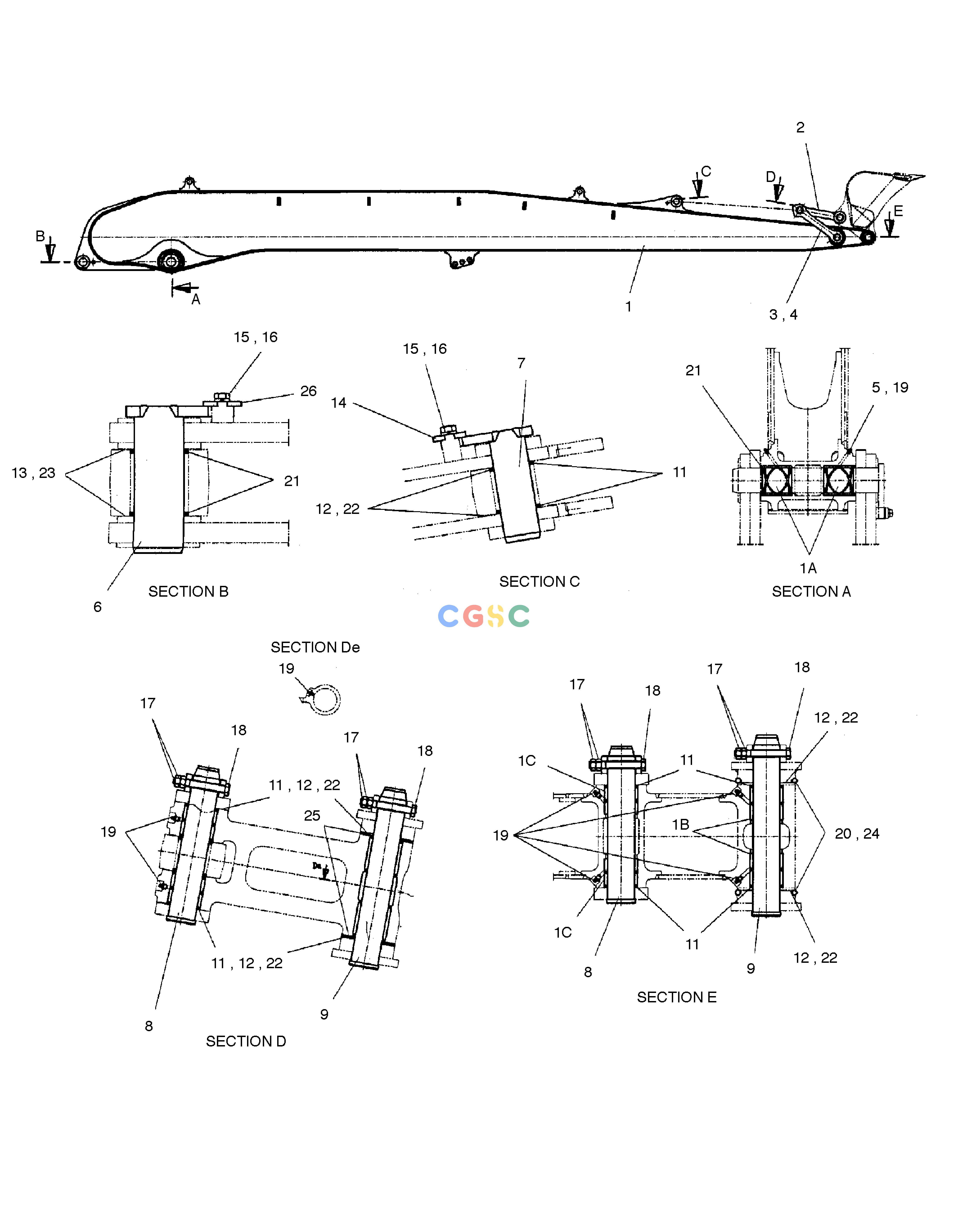 斗山零件查询ARM-7.75m SOLAR 255LC-V Doosan parts catalog online