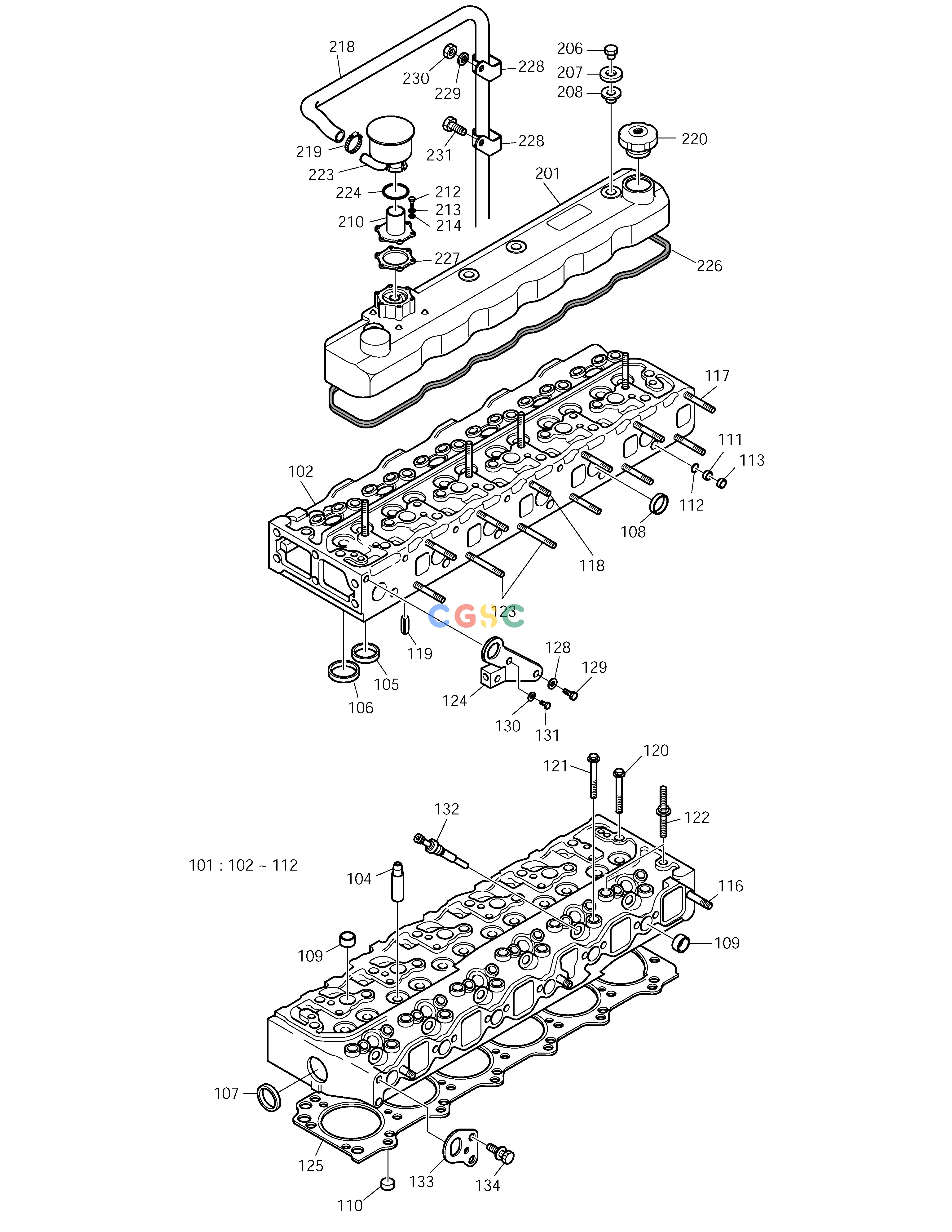 斗山零件查询CYLINDER HEAD SOLAR 210W-V Doosan parts catalog online
