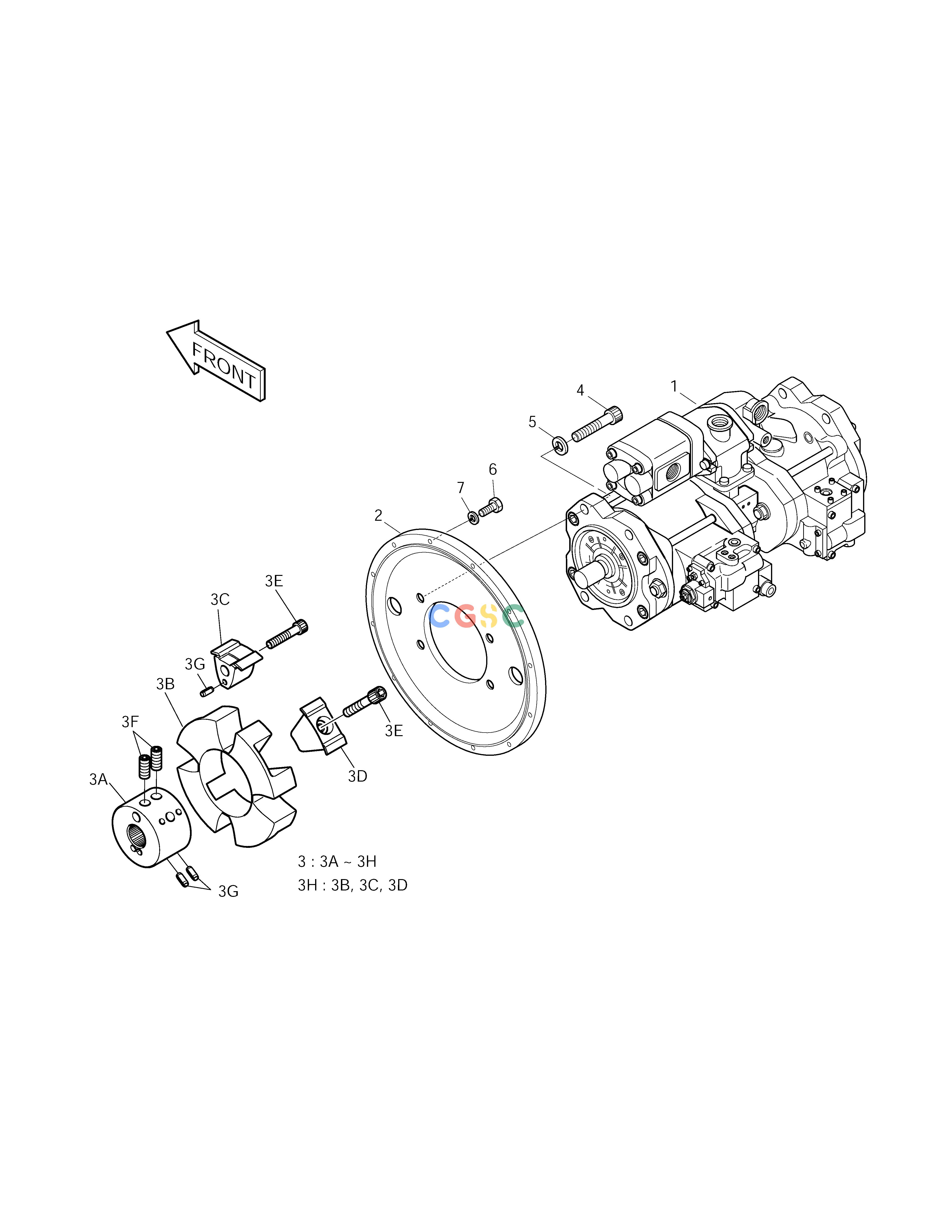 斗山零件查询PUMP ASS'Y SOLAR 210W-V Doosan parts catalog online