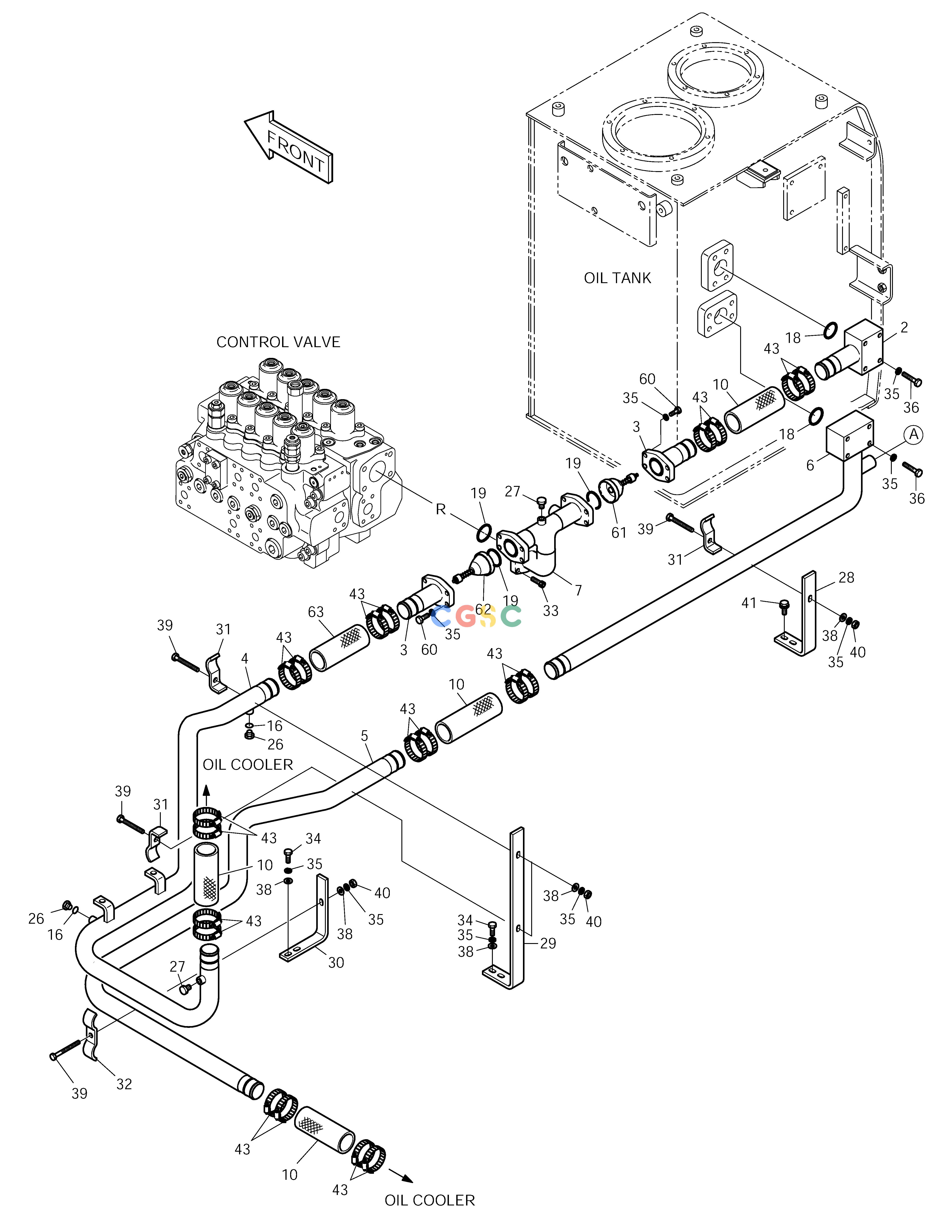 斗山零件查询OIL COOLER PIPING(1) SOLAR 210W-V Doosan parts catalog online