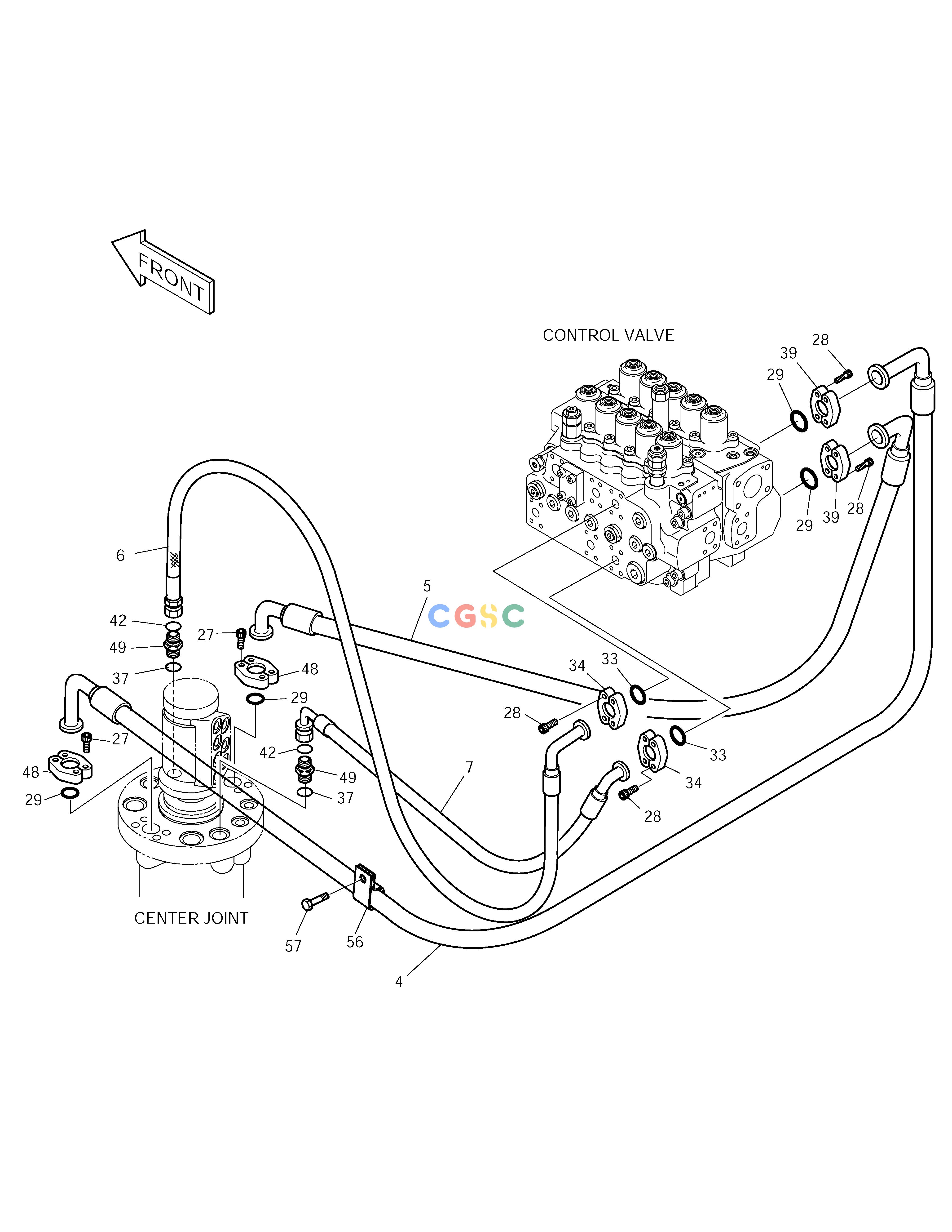 斗山零件查询MAIN PIPING(5)-TRAVEL.DOZER SOLAR 210W-V Doosan parts catalog online