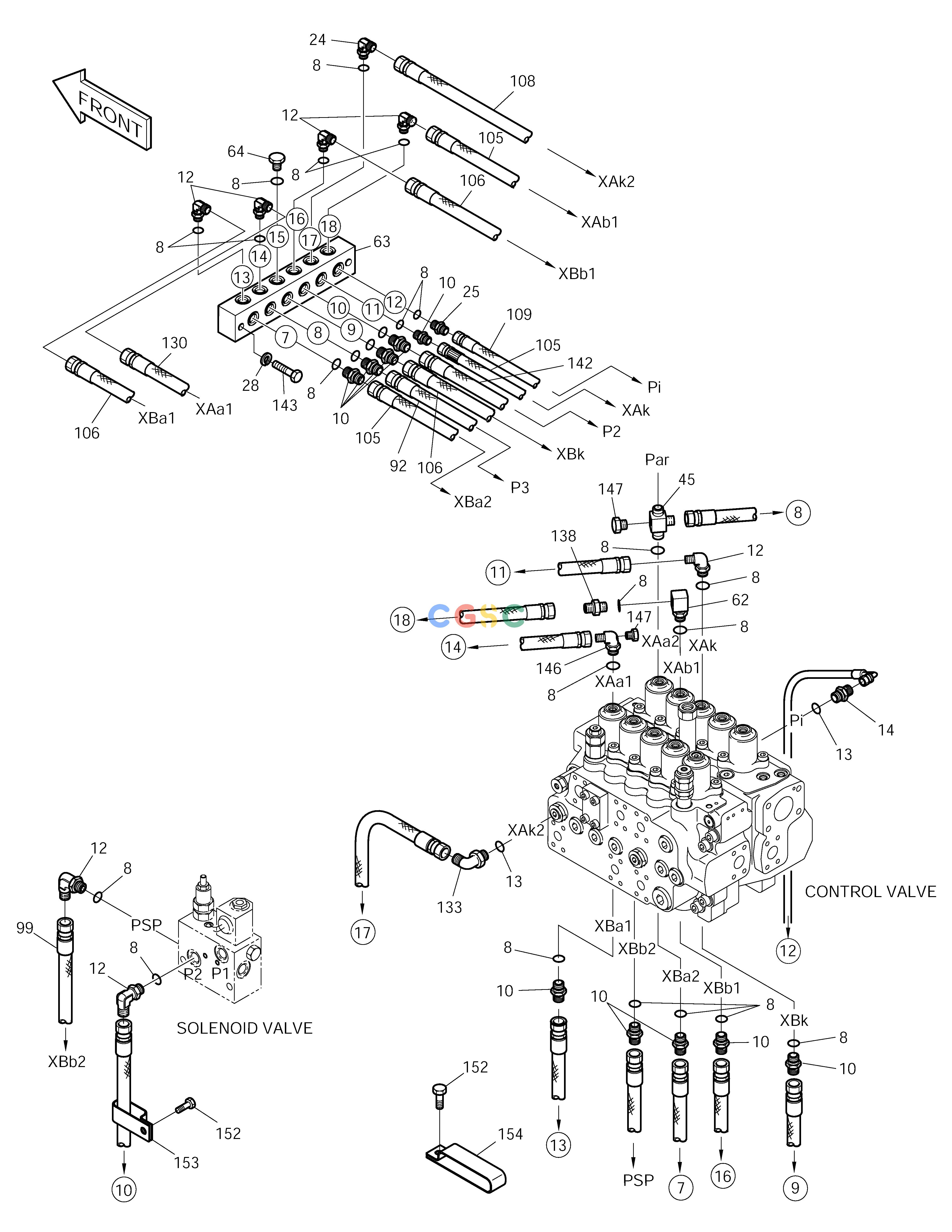 斗山零件查询PILOT PIPING(7) SOLAR 210W-V Doosan parts catalog online