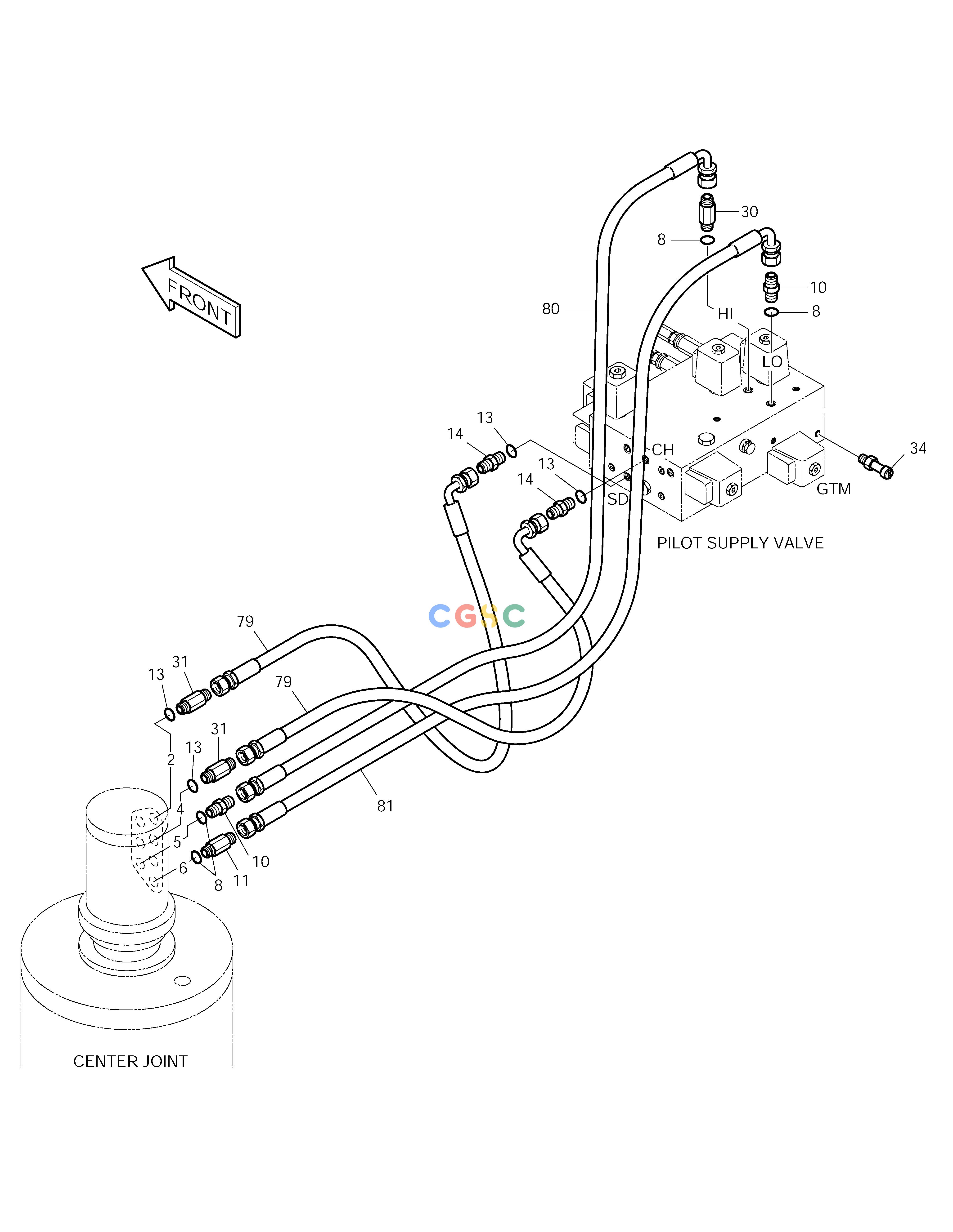 斗山零件查询PILOT PIPING(10) SOLAR 210W-V Doosan parts catalog online