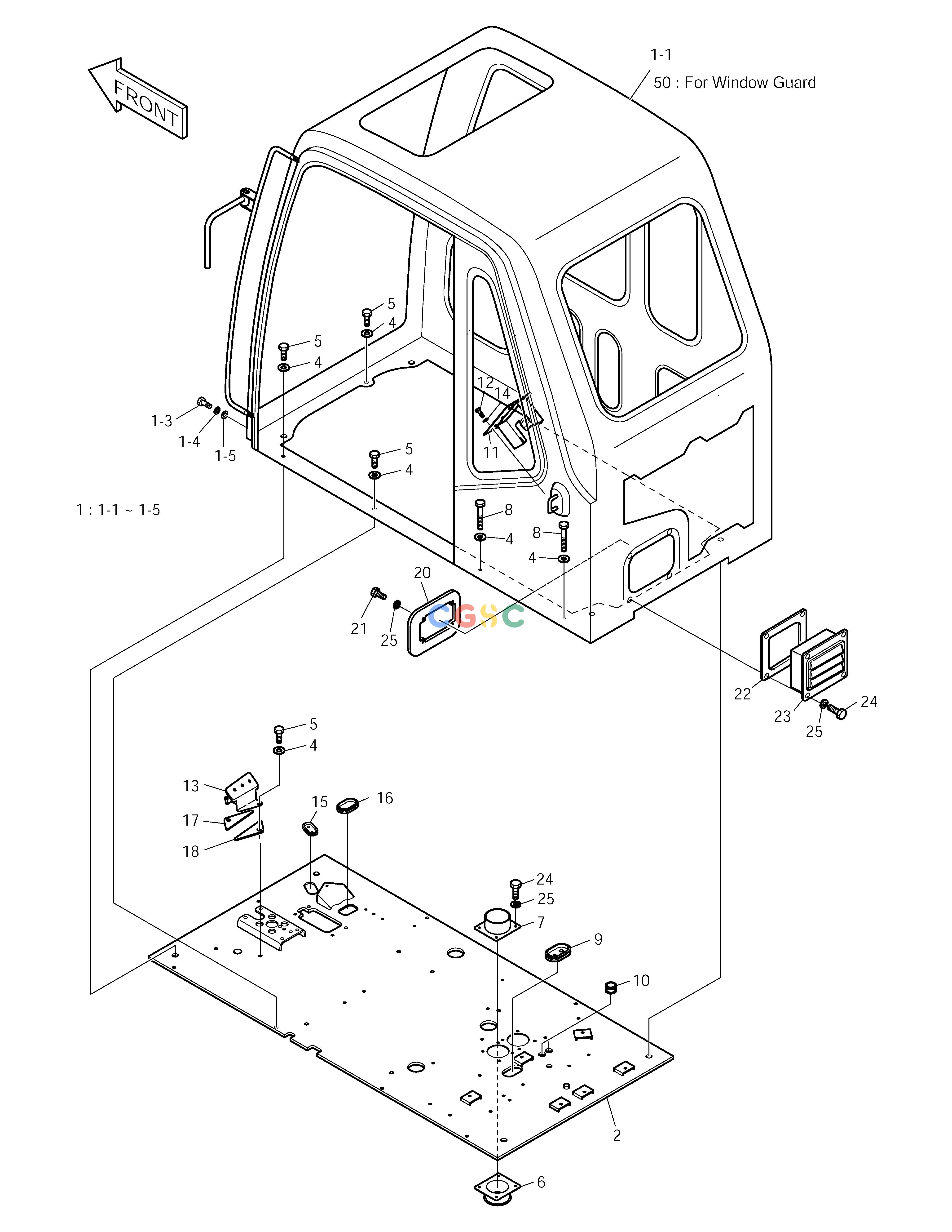 斗山零件查询CABIN ASS'Y SOLAR 210W-V Doosan parts catalog online