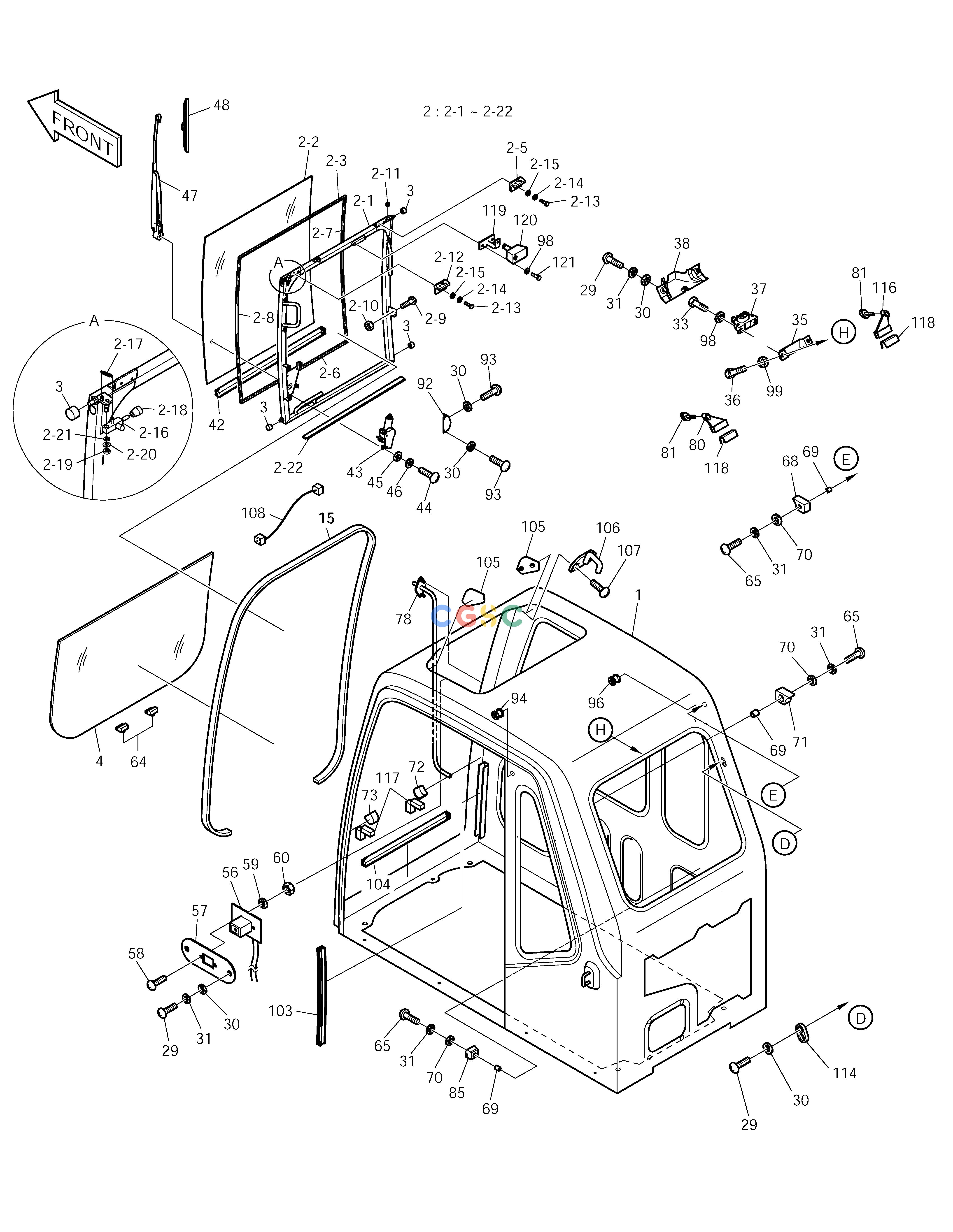 斗山零件查询CABIN(1) SOLAR 210W-V Doosan parts catalog online