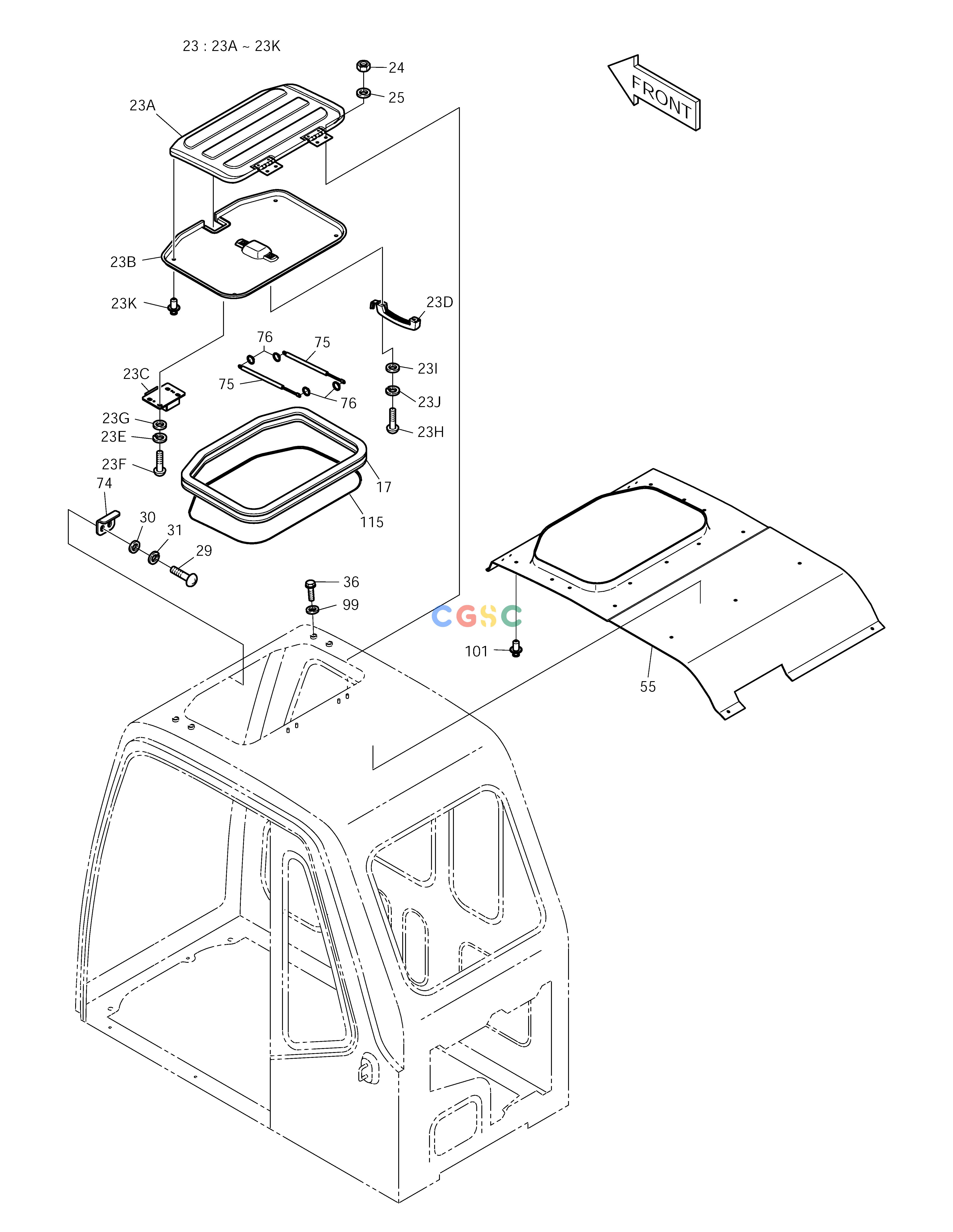斗山零件查询CABIN(4) SOLAR 210W-V Doosan parts catalog online