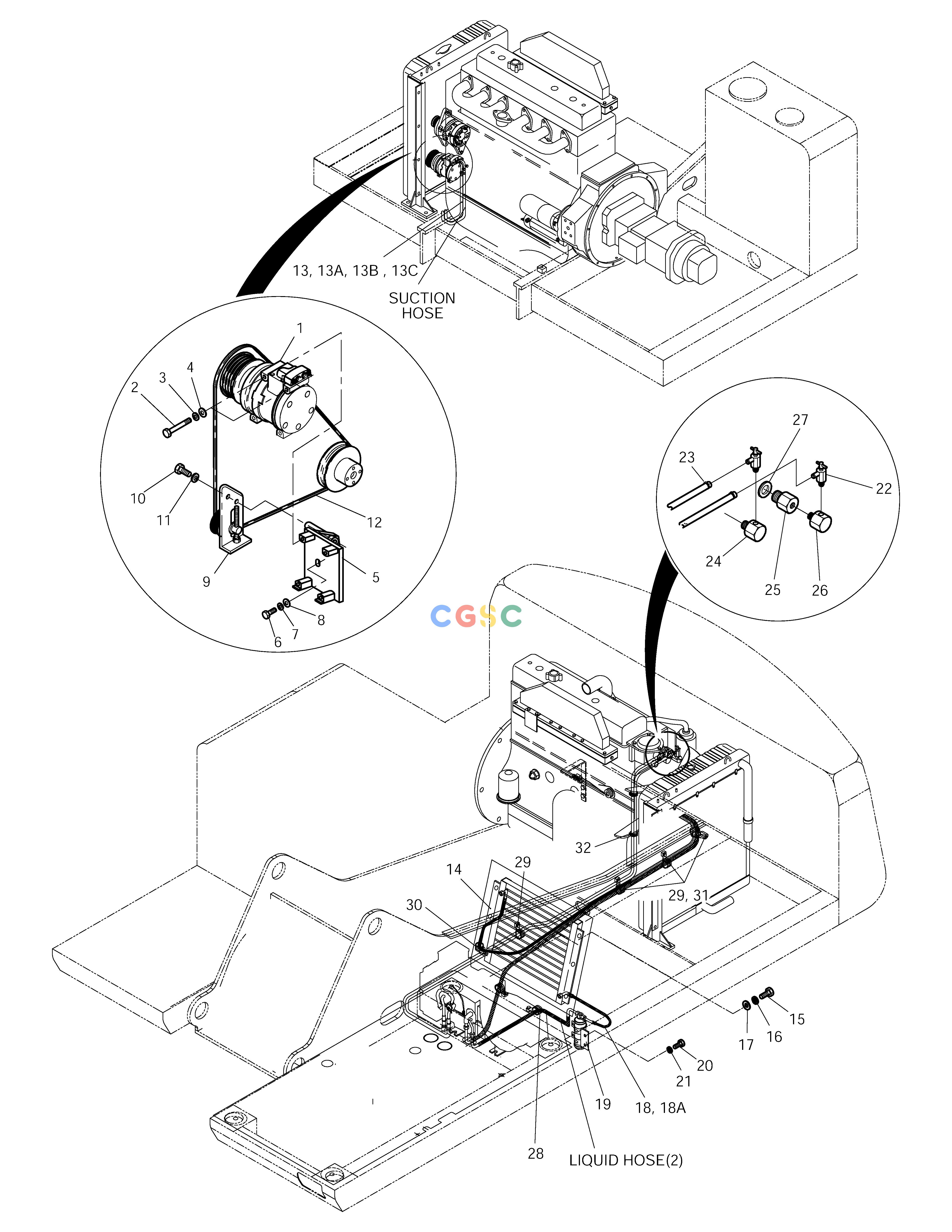 斗山零件查询COOLER & HEATER ASS'Y(2)-ENGINE PART SOLAR 210W-V Doosan parts catalog online