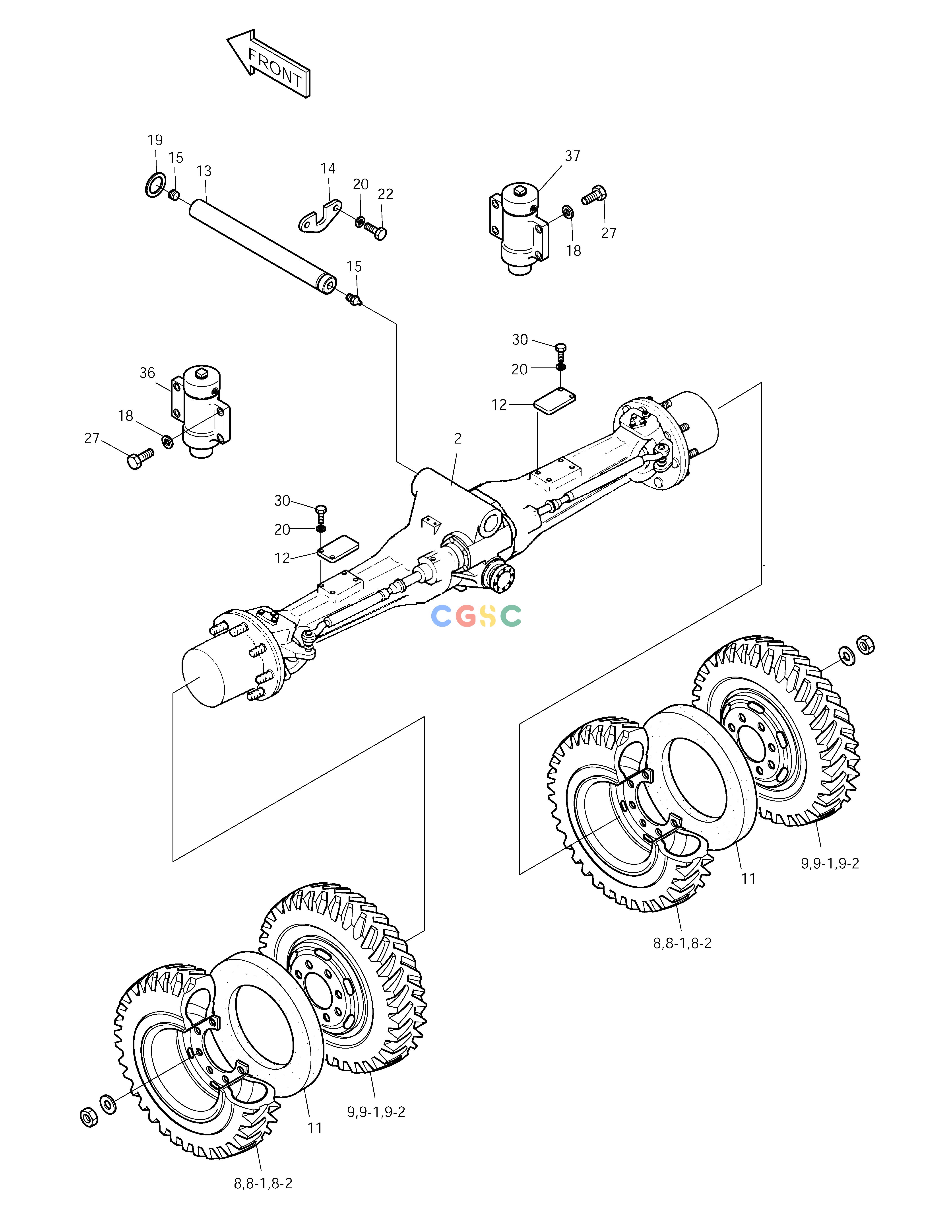 斗山零件查询POWER TRAIN(1)-FRONT AXLE SOLAR 210W-V Doosan parts catalog online