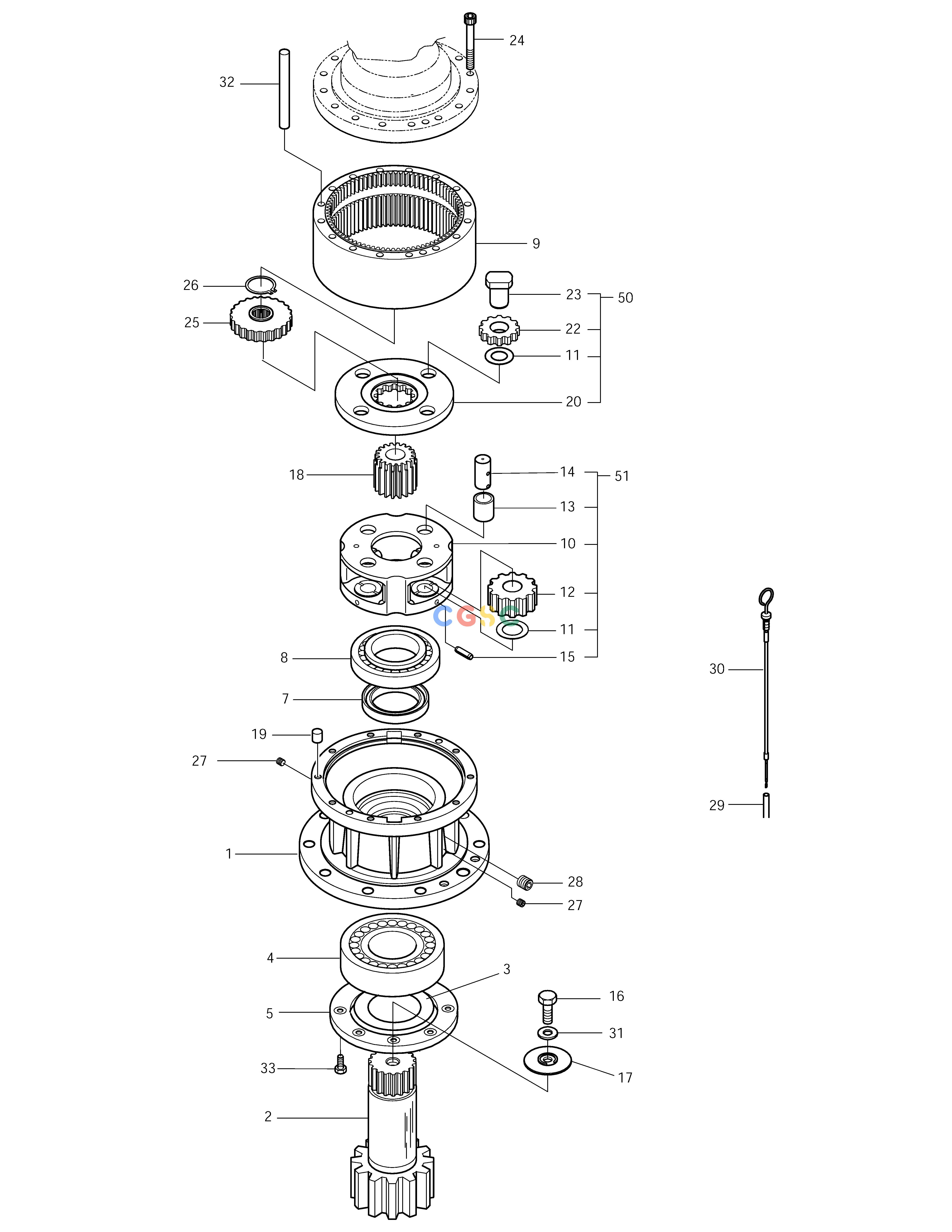 斗山零件查询SWING REDUCTION GEAR SOLAR 210W-V Doosan parts catalog online