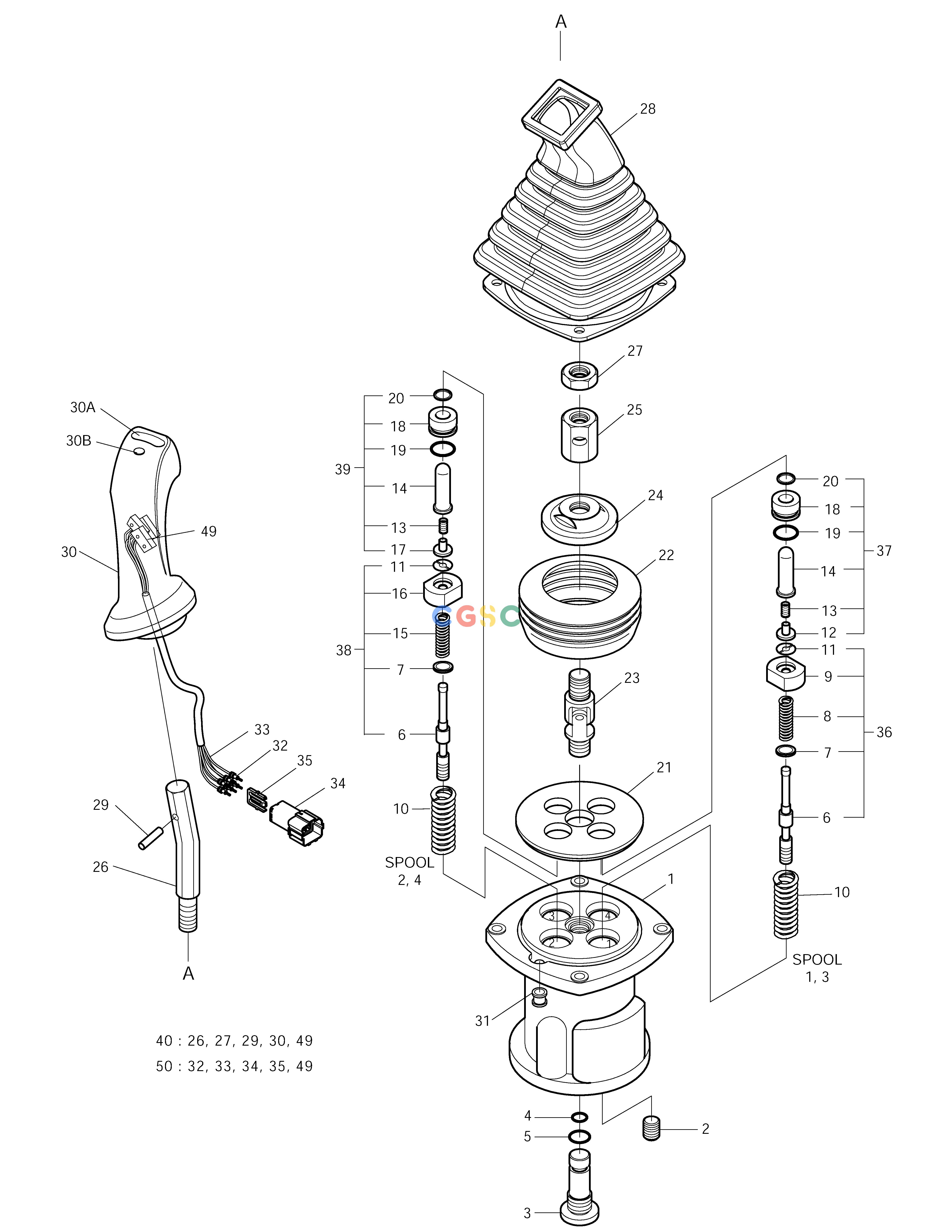 斗山零件查询REMOTE CONTROL VALVE-3 SWITCH SOLAR 210W-V Doosan parts catalog online