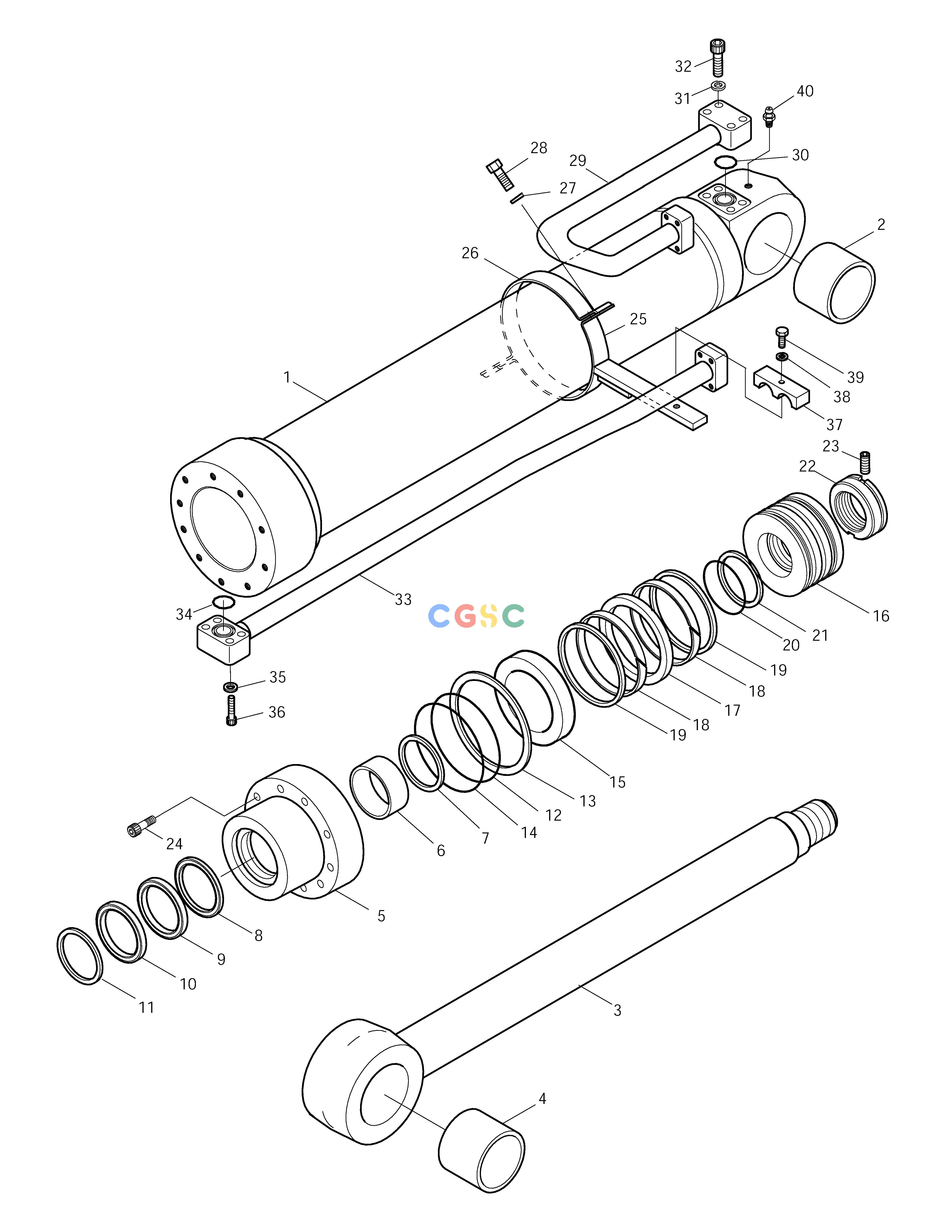 斗山零件查询BOOM CYLINDER-L.H. SOLAR 210W-V Doosan parts catalog online