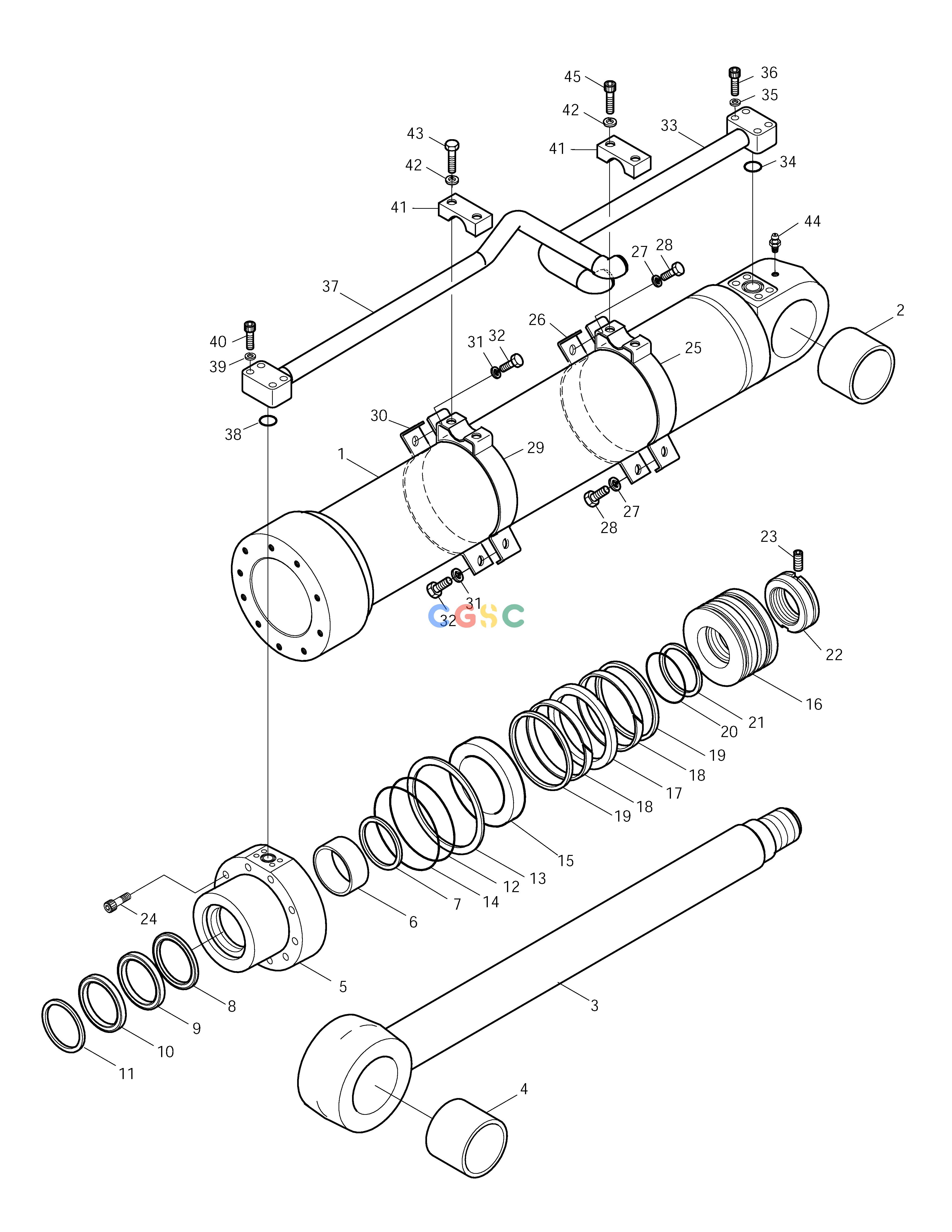 斗山零件查询BOOM CYLINDER(L.H)-ARTI.BOOM SOLAR 210W-V Doosan parts catalog online