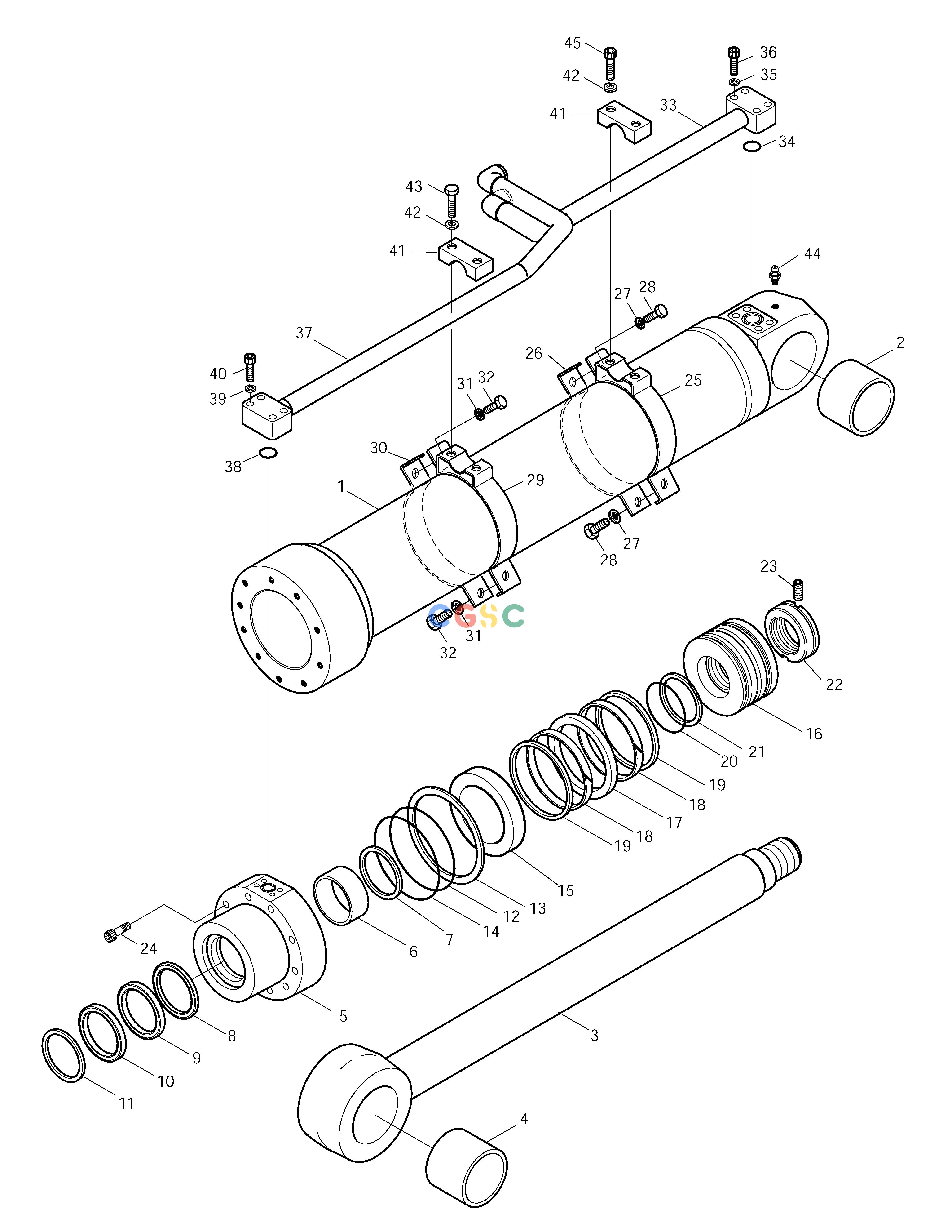斗山零件查询BOOM CYLINDER(R.H)-ARTI.BOOM SOLAR 210W-V Doosan parts catalog online