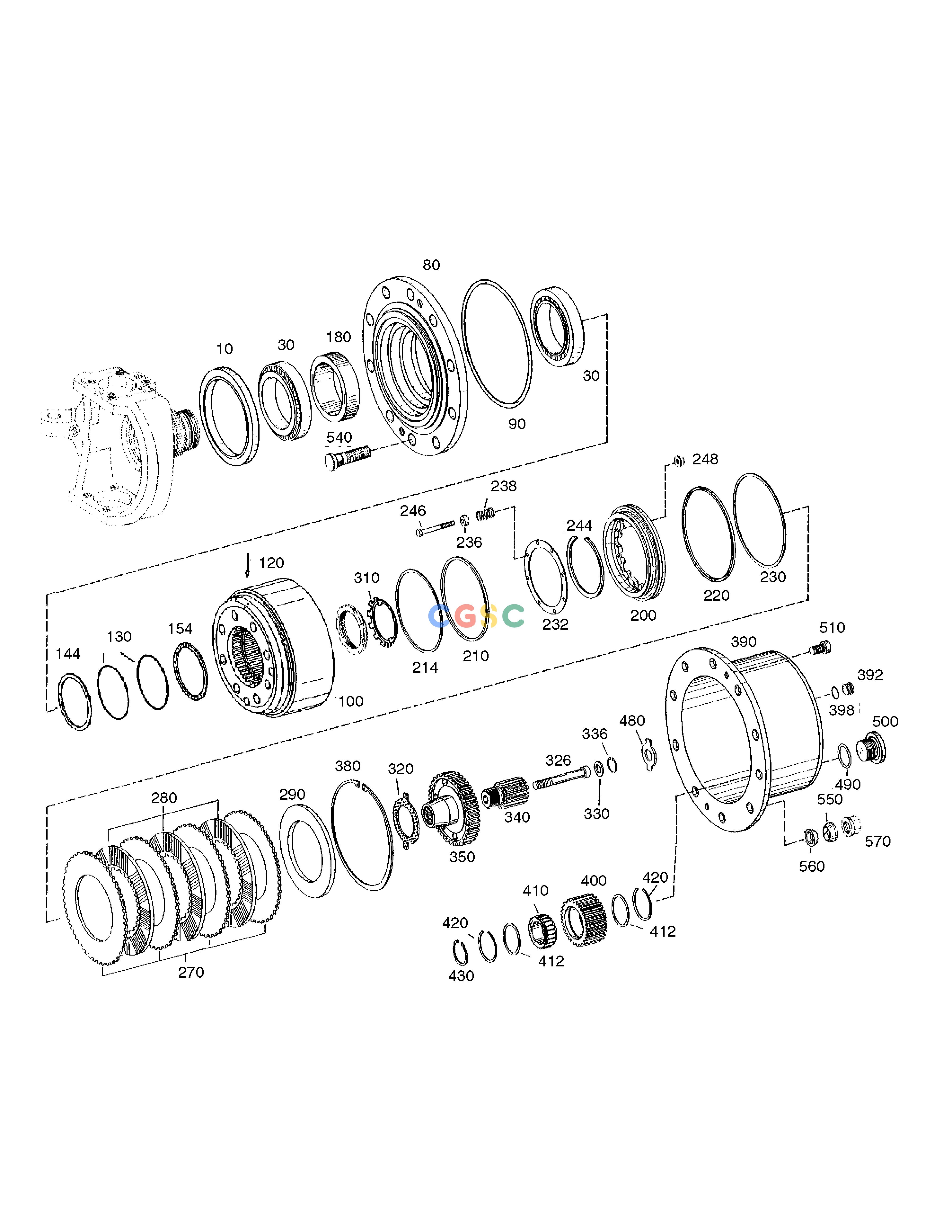 斗山零件查询OUTPUT-FRONT AXLE SOLAR 210W-V Doosan parts catalog online