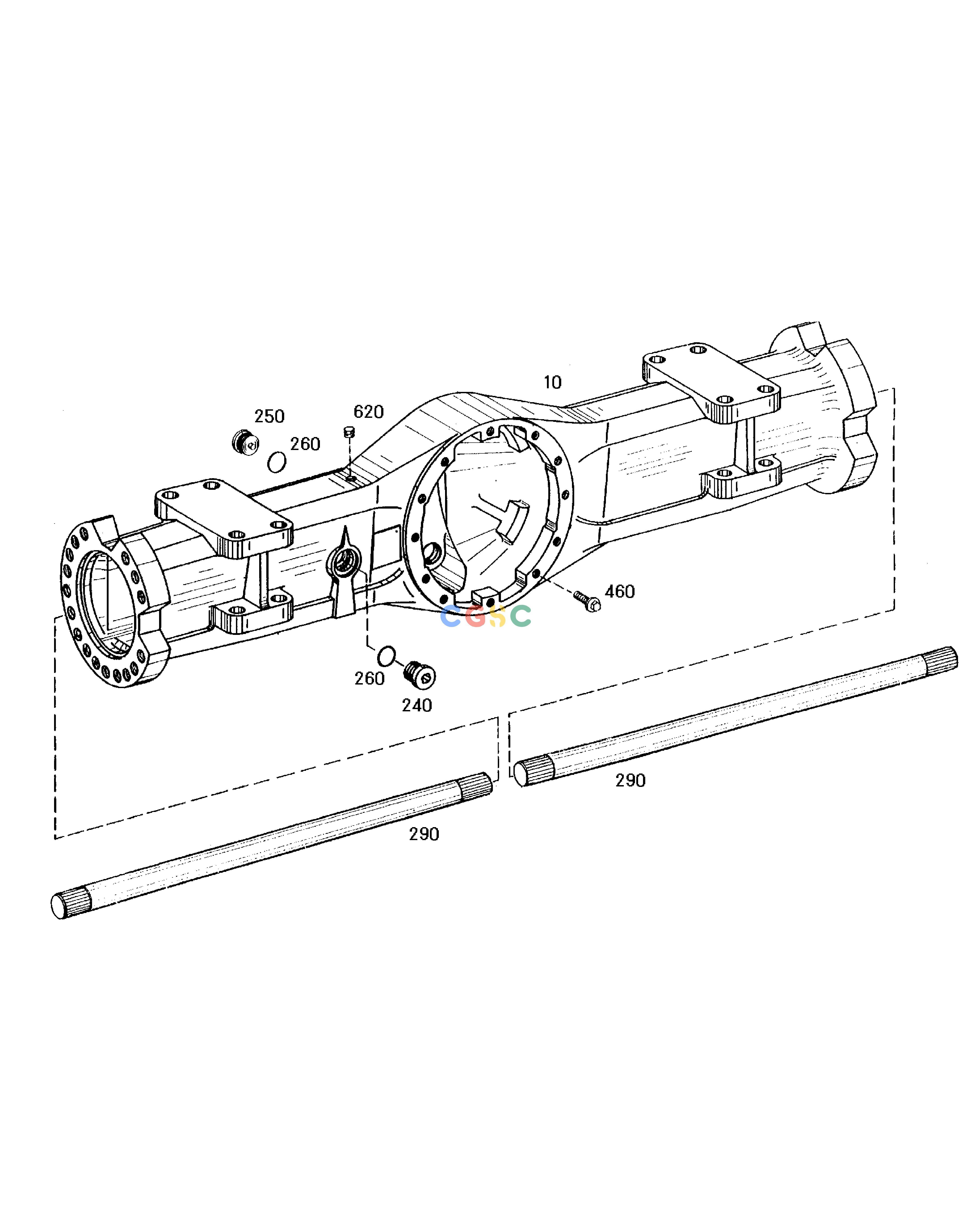 斗山零件查询AXLE CASING-REAR AXLE SOLAR 210W-V Doosan parts catalog online