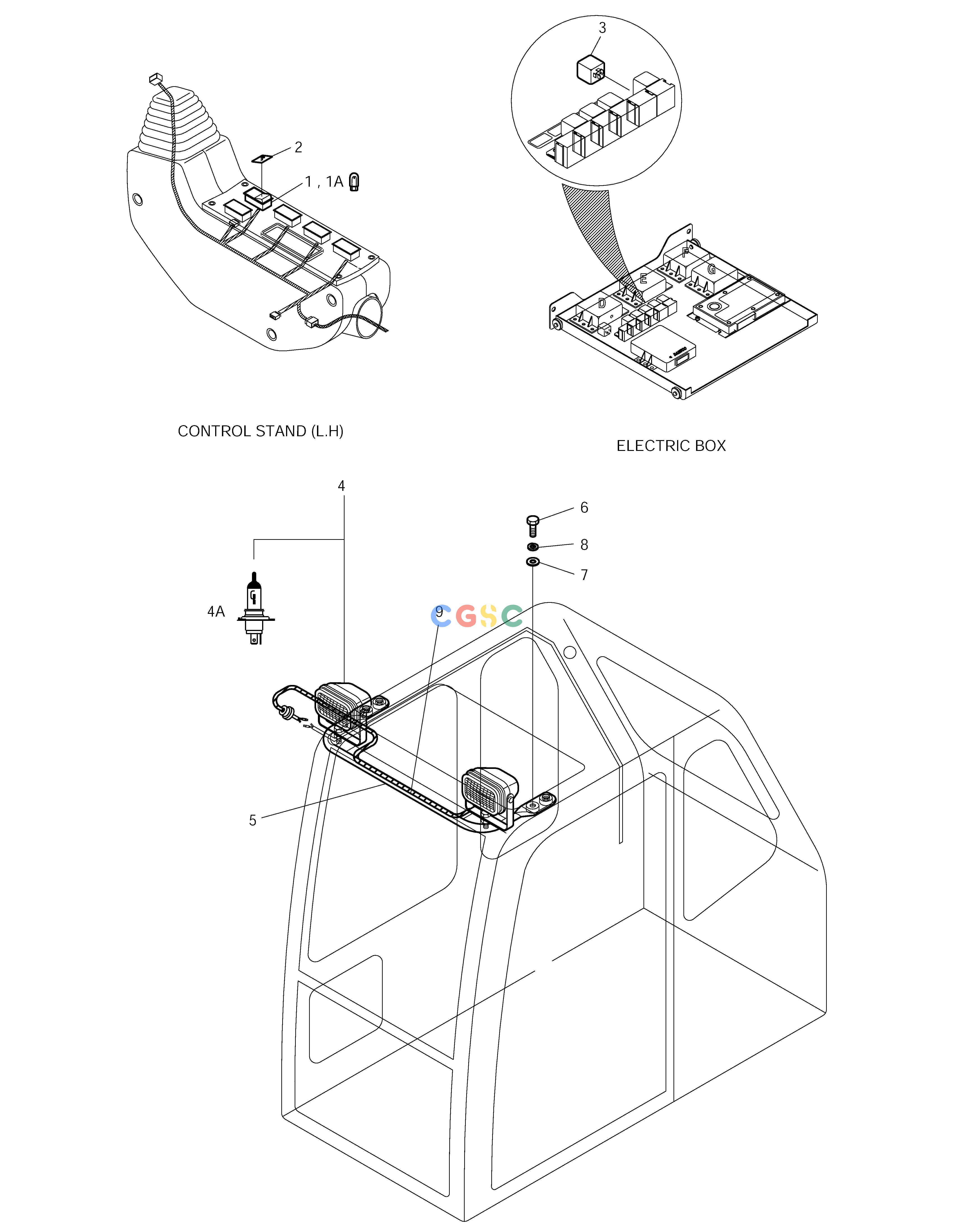 斗山零件查询2-CABIN LAMP ASS'Y SOLAR 210W-V Doosan parts catalog online