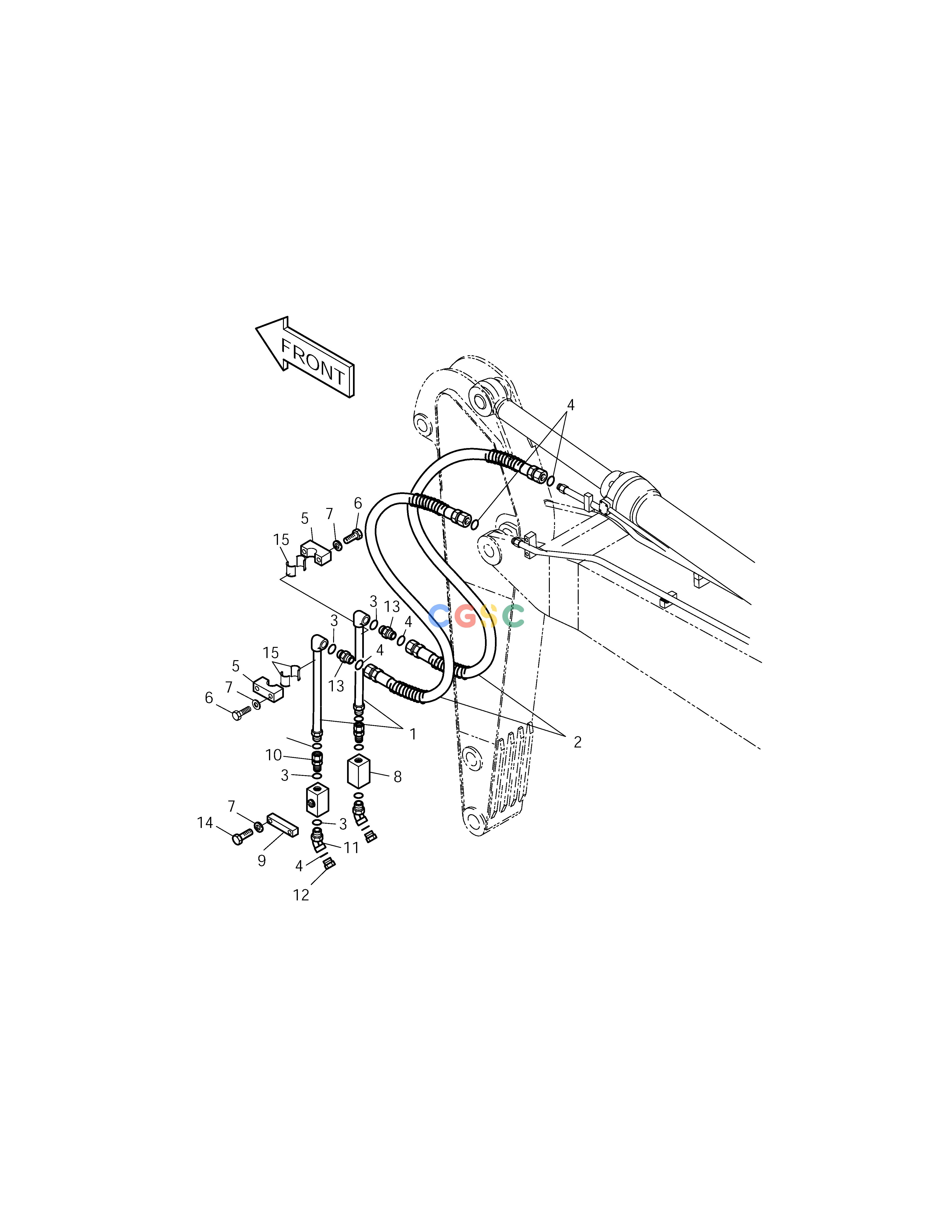 斗山零件查询ARM PIPING-ARM 2.0m(ONE & TWO WAY) SOLAR 210W-V Doosan parts catalog online