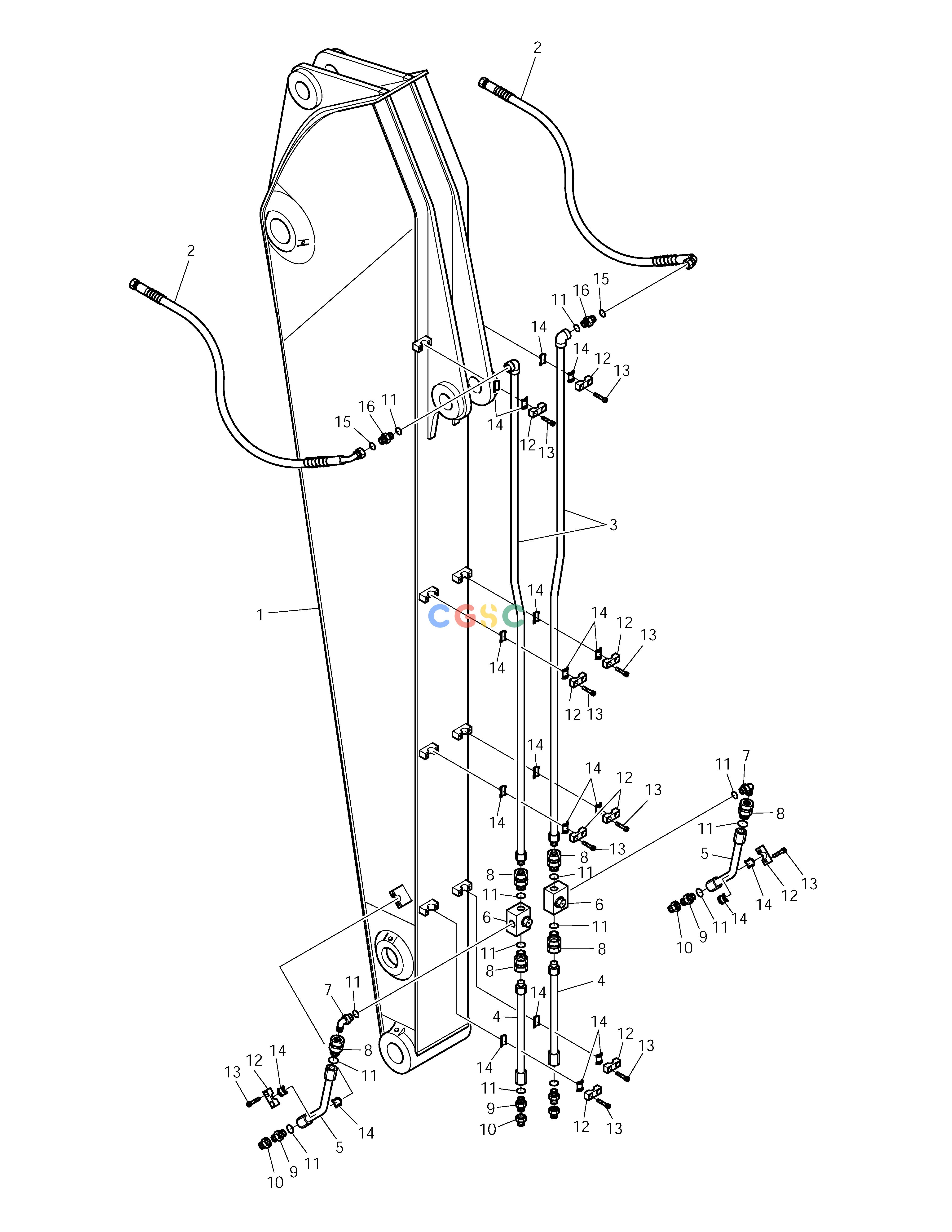 斗山零件查询ARM PIPING-ROTATING & TILTING SOLAR 210W-V Doosan parts catalog online