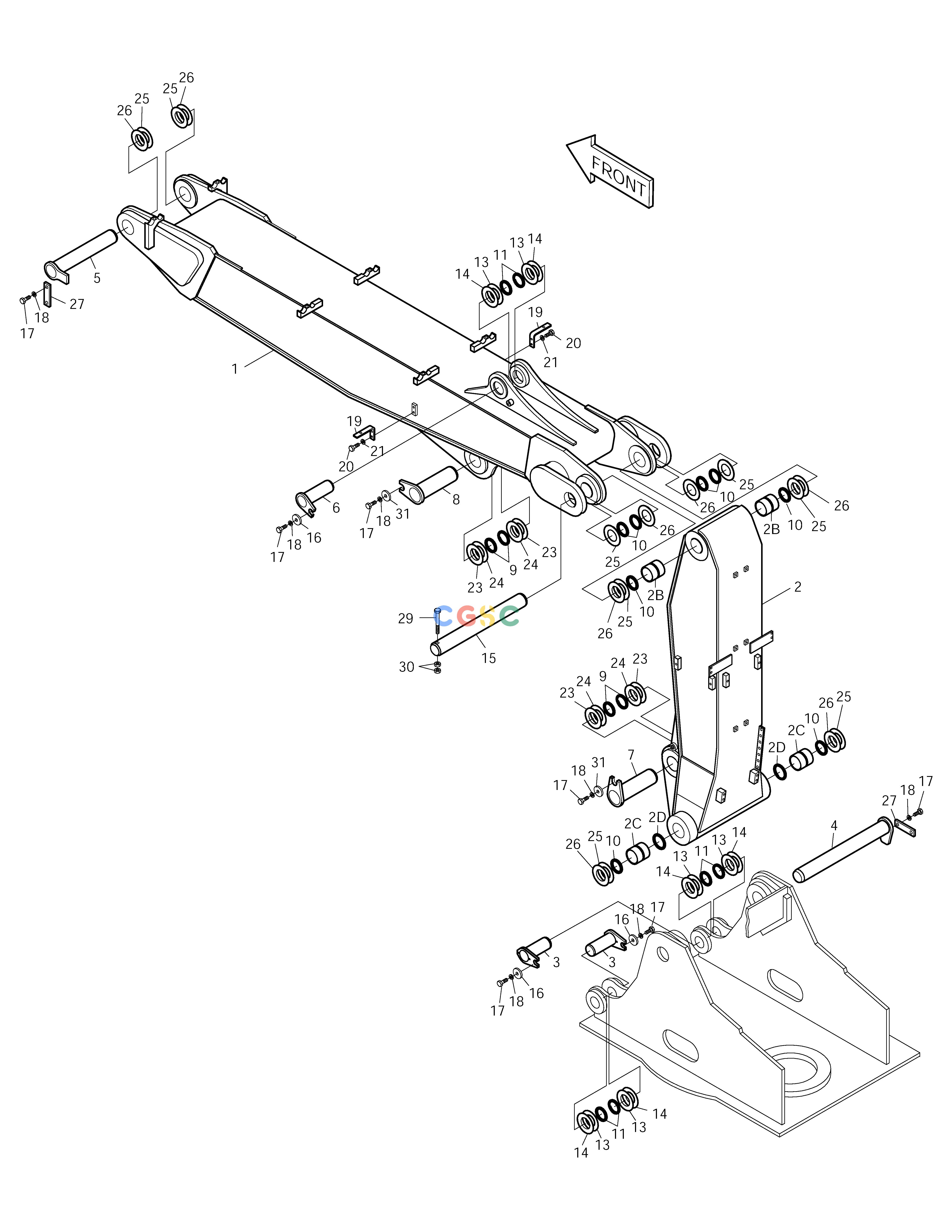 斗山零件查询ARTI.BOOM-3.8m+1.87m SOLAR 210W-V Doosan parts catalog online