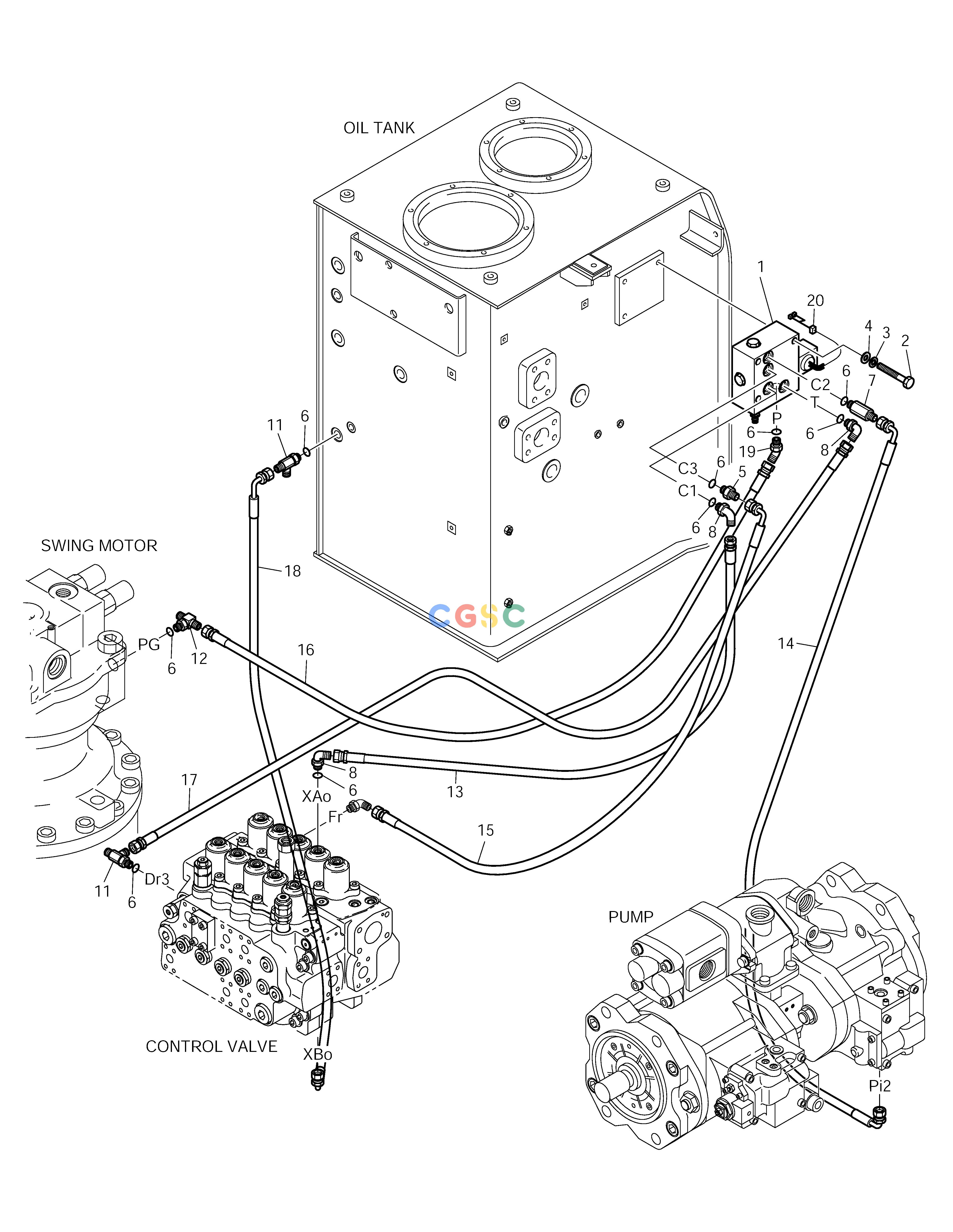 斗山零件查询PILOT PIPING-ARTI.BOOM-1 WAY SOLAR 210W-V Doosan parts catalog online
