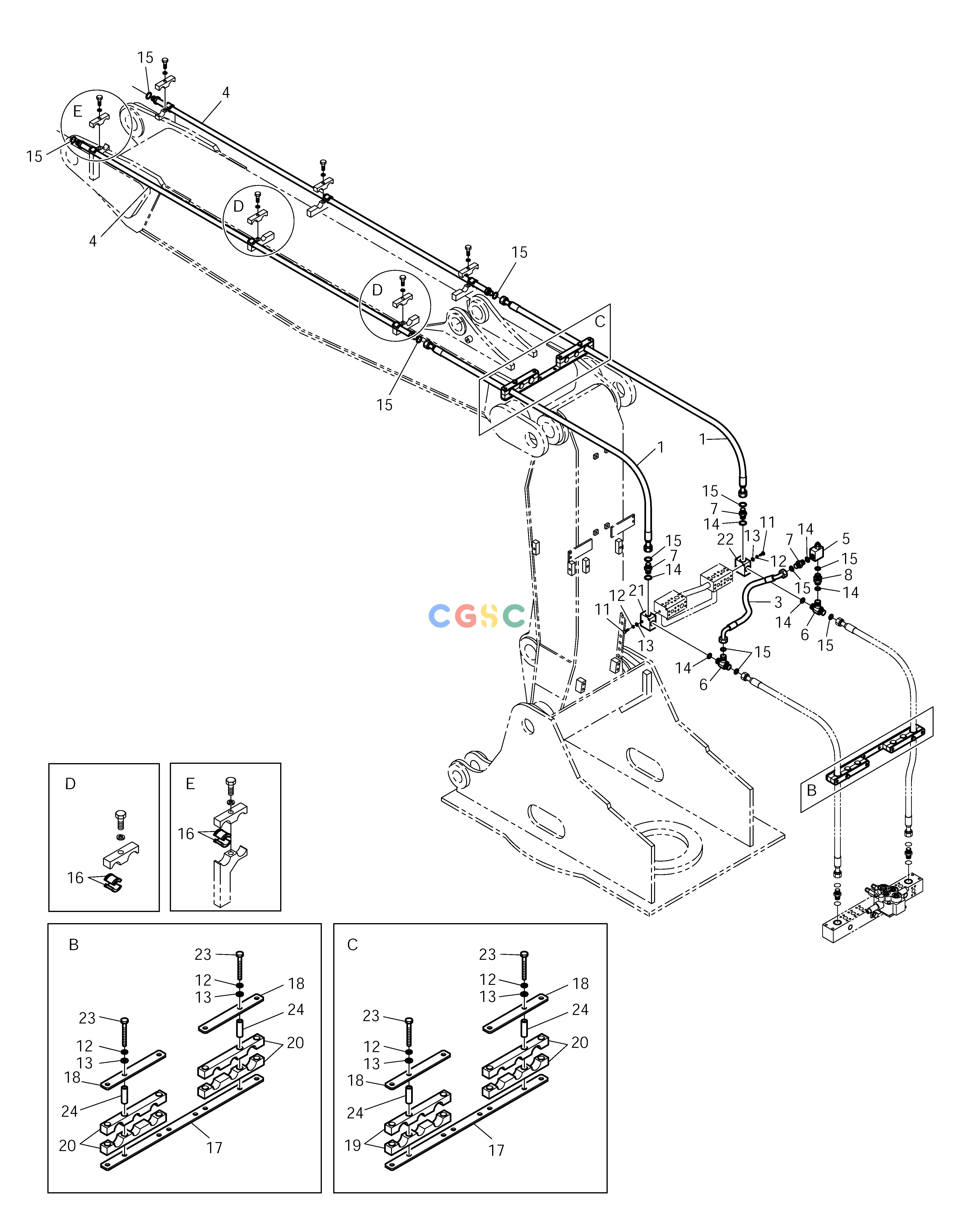 斗山零件查询FRONT PIPING-ARTI.BOOM-1 WAY SOLAR 210W-V Doosan parts catalog online