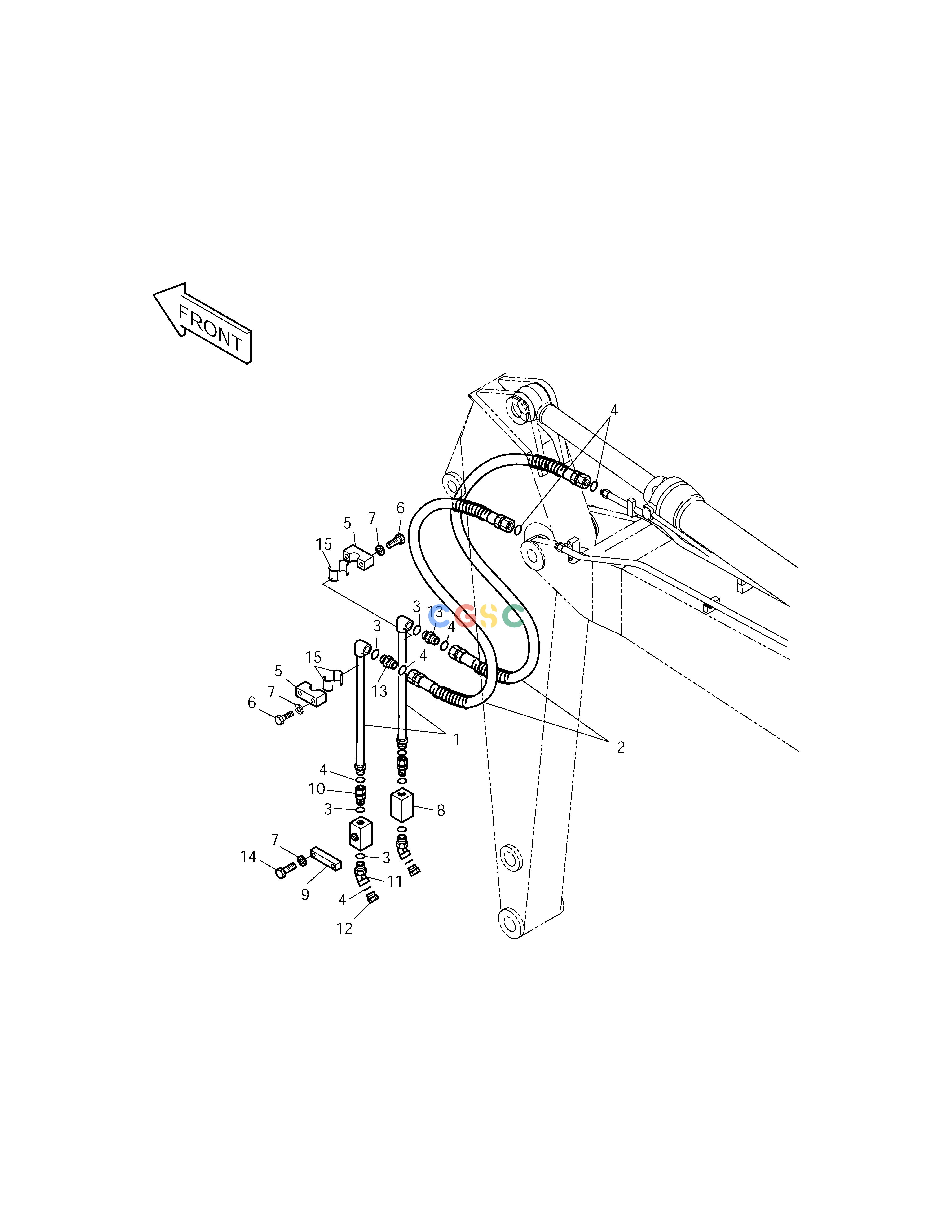 斗山零件查询ARM PIPING-ARM 2.65m(ONE & TWO WAY) SOLAR 210W-V Doosan parts catalog online