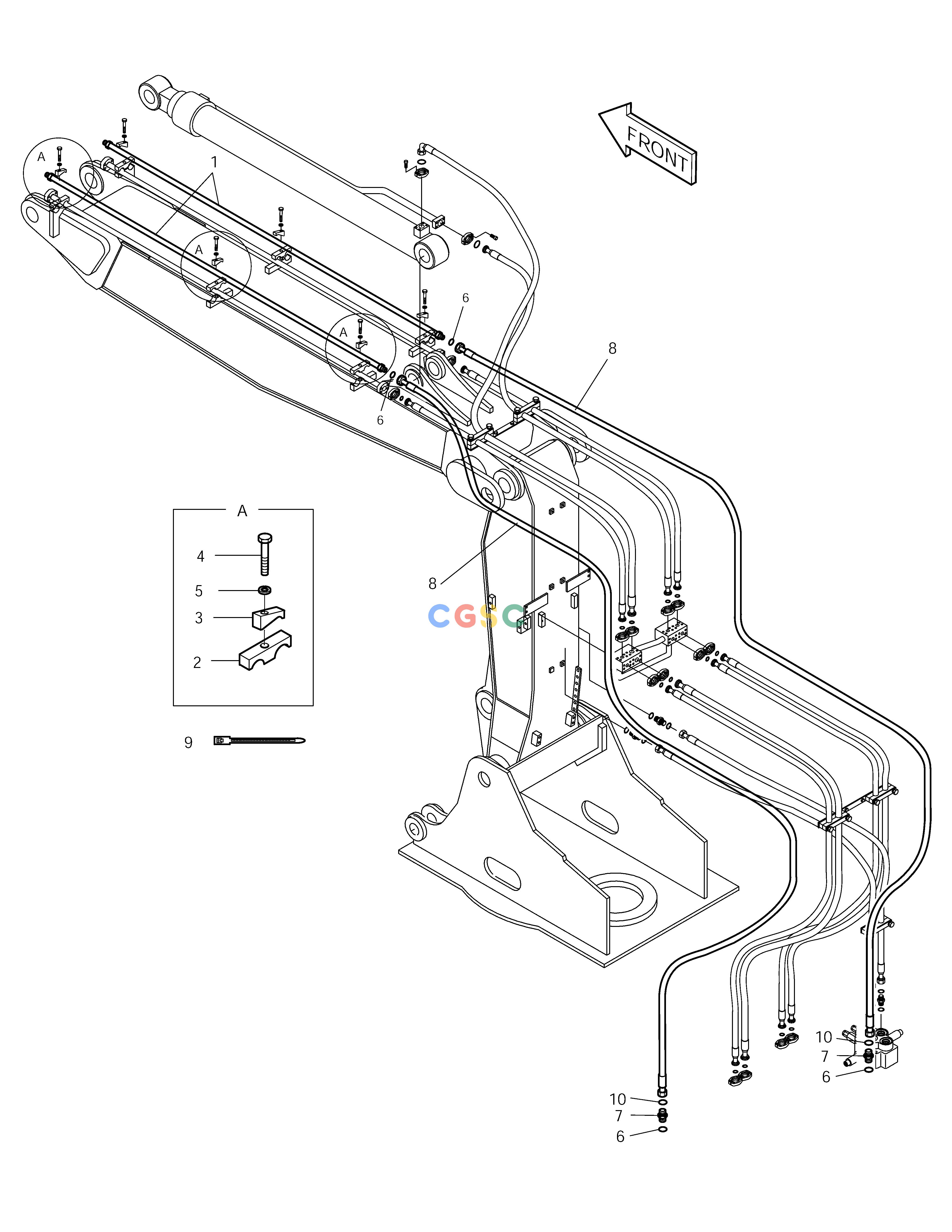 斗山零件查询FRONT PIPING-PERO-ARTI.BOOM SOLAR 210W-V Doosan parts catalog online