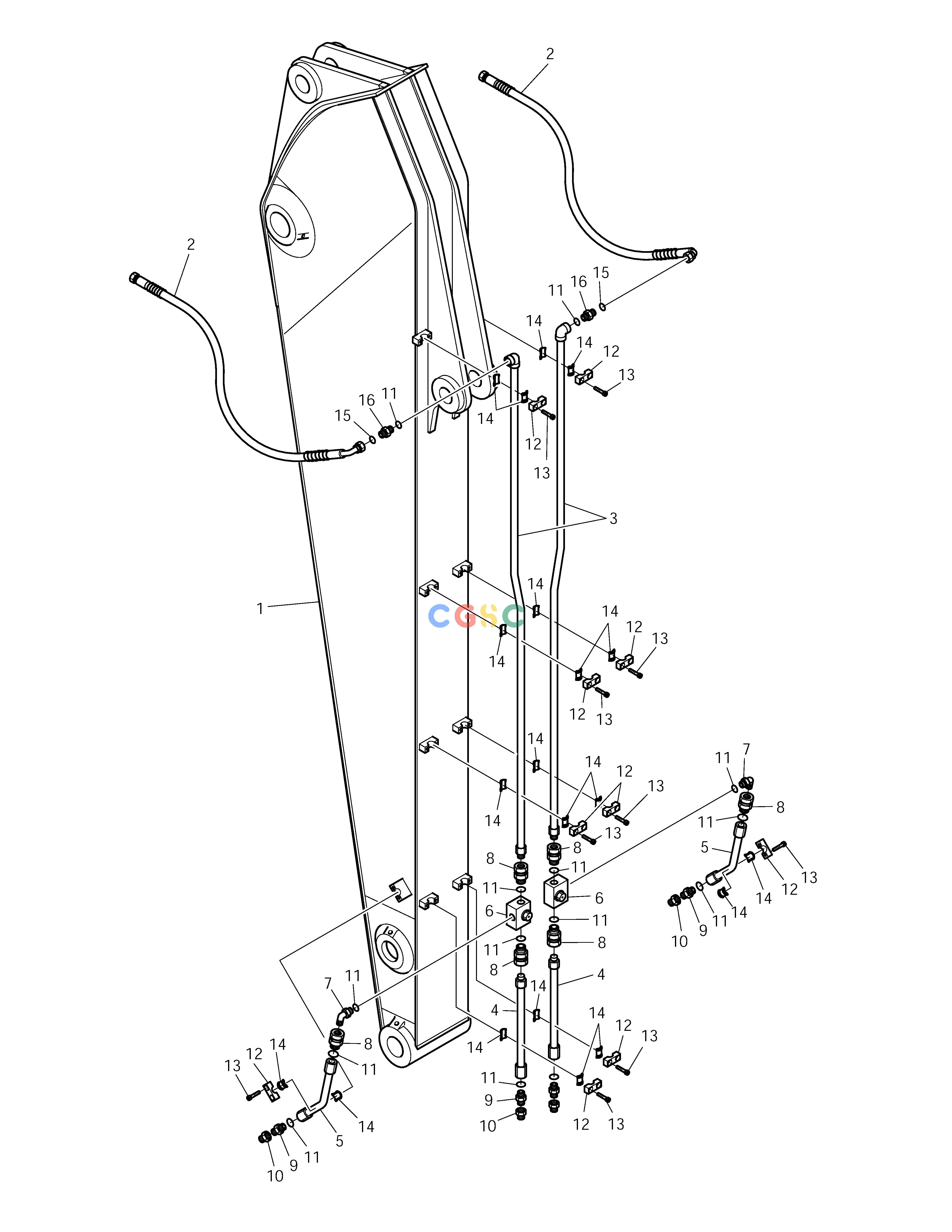 斗山零件查询ARM PIPING-2.4m-ROTATING & TILTING SOLAR 210W-V Doosan parts catalog online