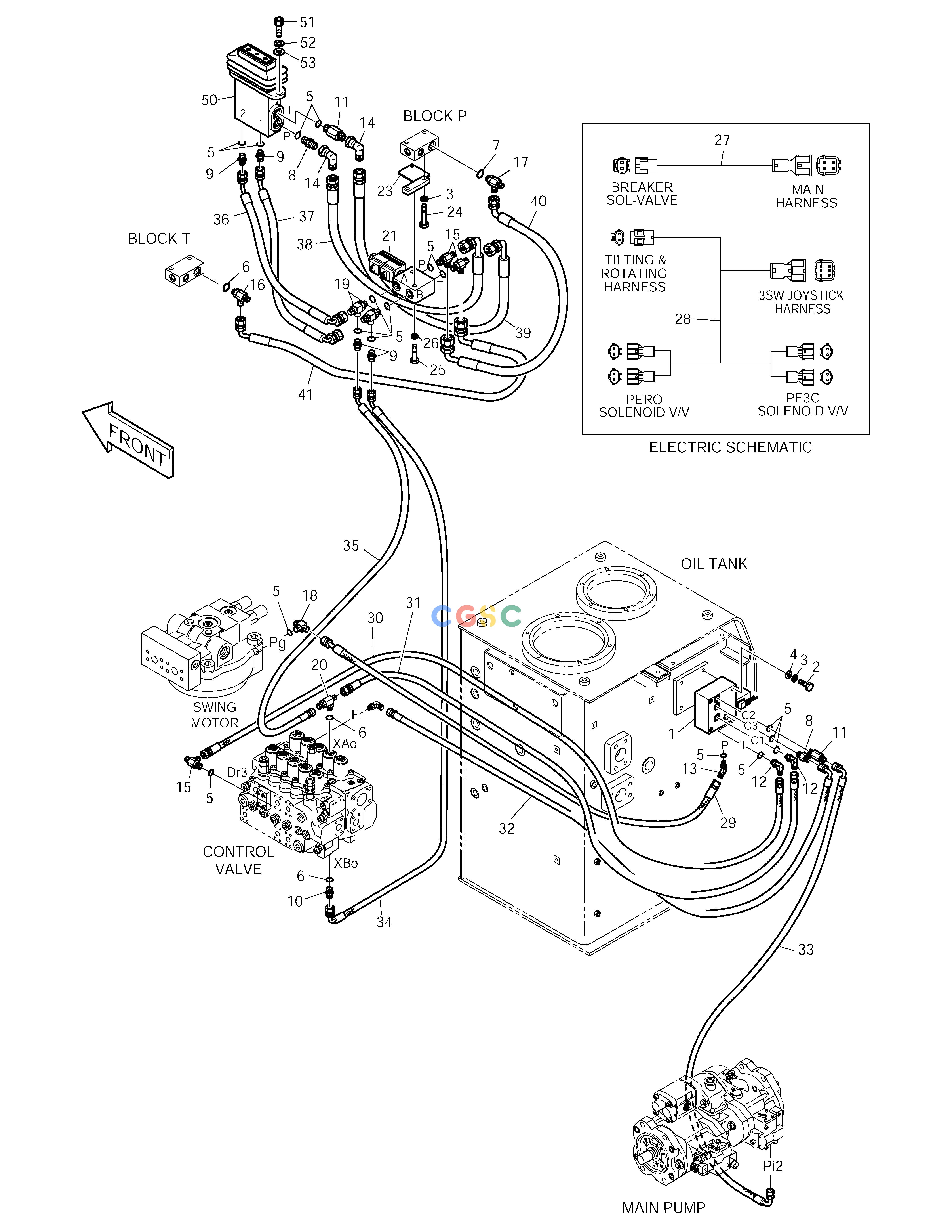斗山零件查询PILOT PIPING-PE3C SOLAR 210W-V Doosan parts catalog online