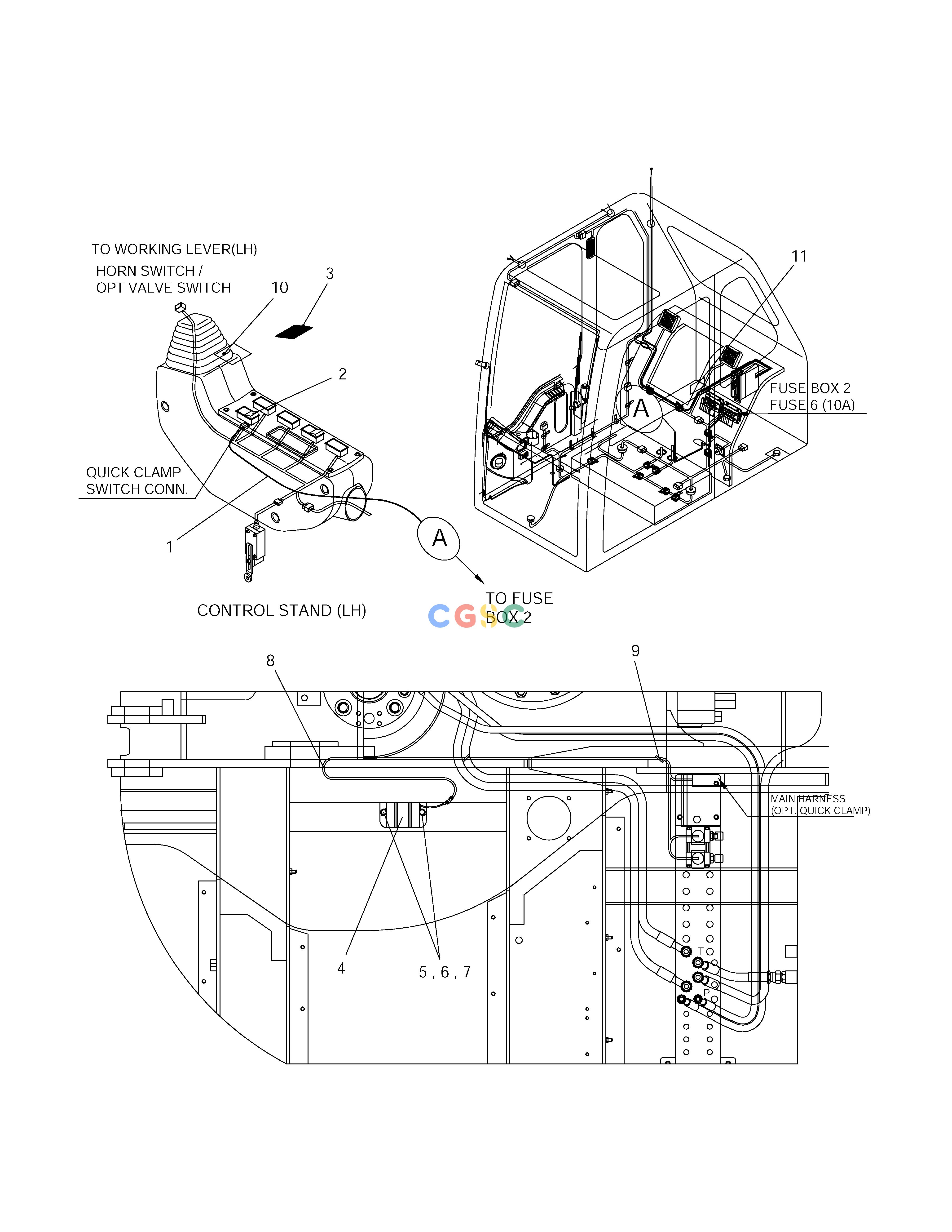 斗山零件查询HARNESS MOUNTING CABIN-MATERIAL HANDLING SOLAR 210W-V Doosan parts catalog online