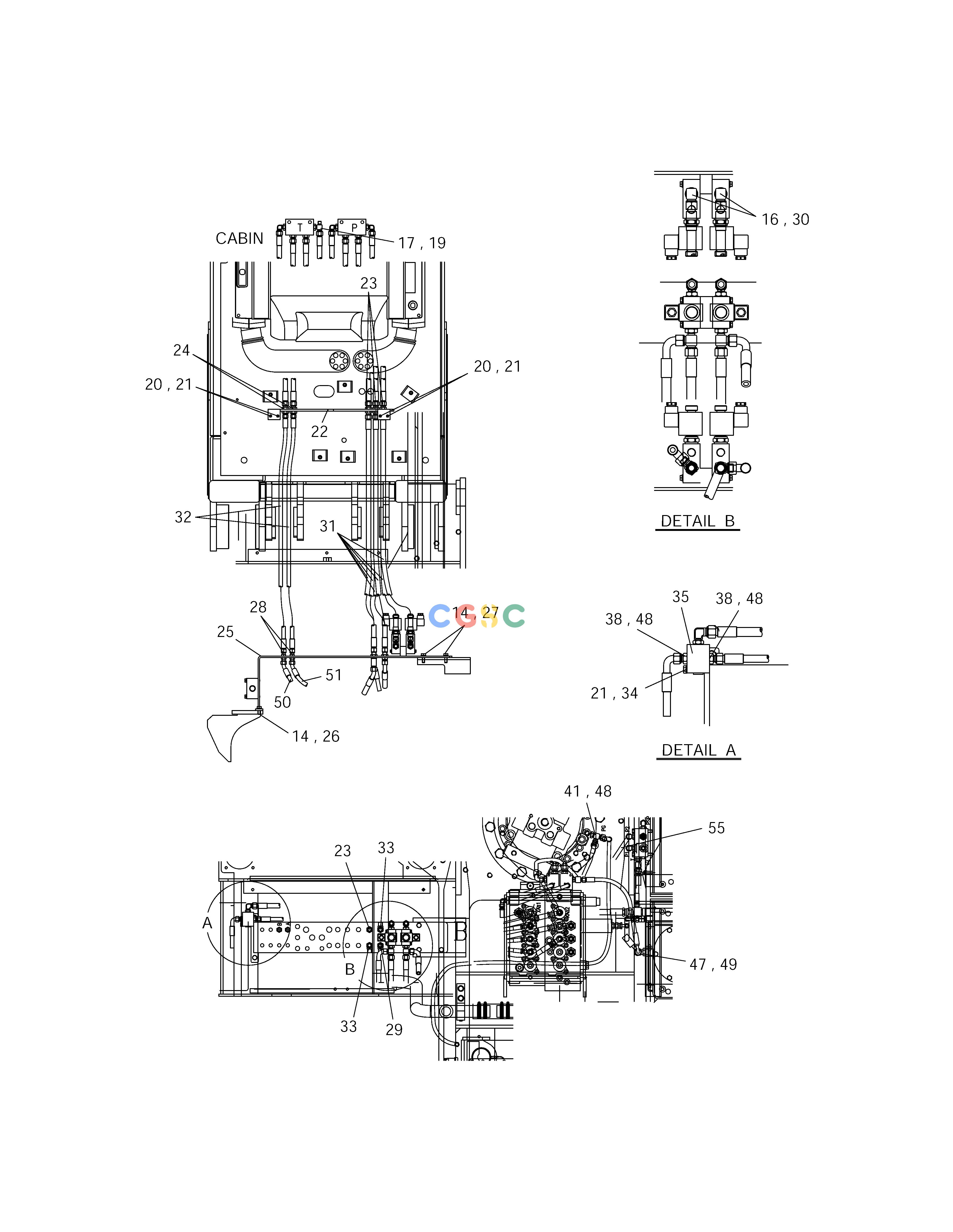 斗山零件查询PILOT PIPING JOYSTICK-MATERIAL HANDLING SOLAR 210W-V Doosan parts catalog online