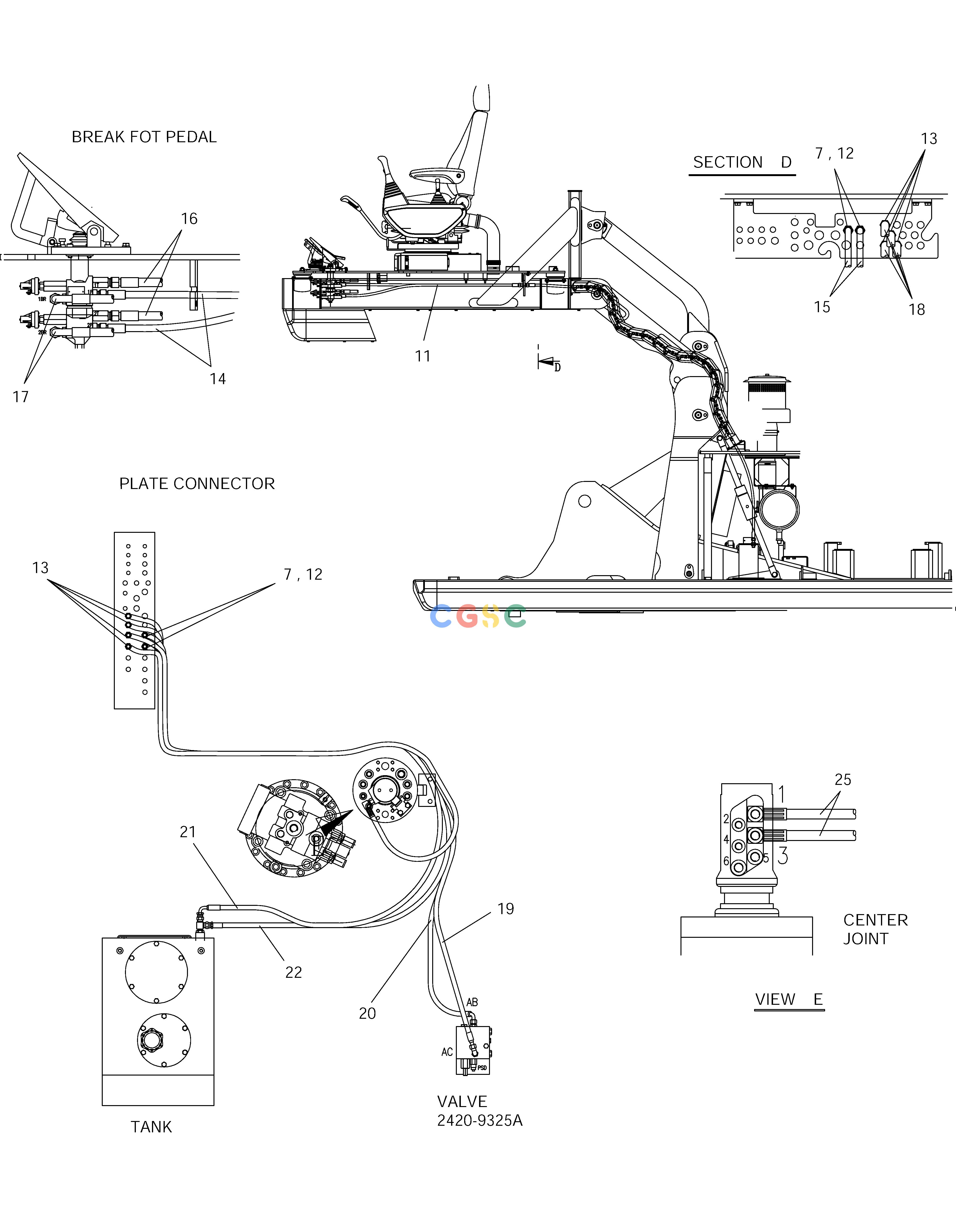 斗山零件查询PILOT PIPING BREAK FOOT-MATERIAL HANDLING SOLAR 210W-V Doosan parts catalog online
