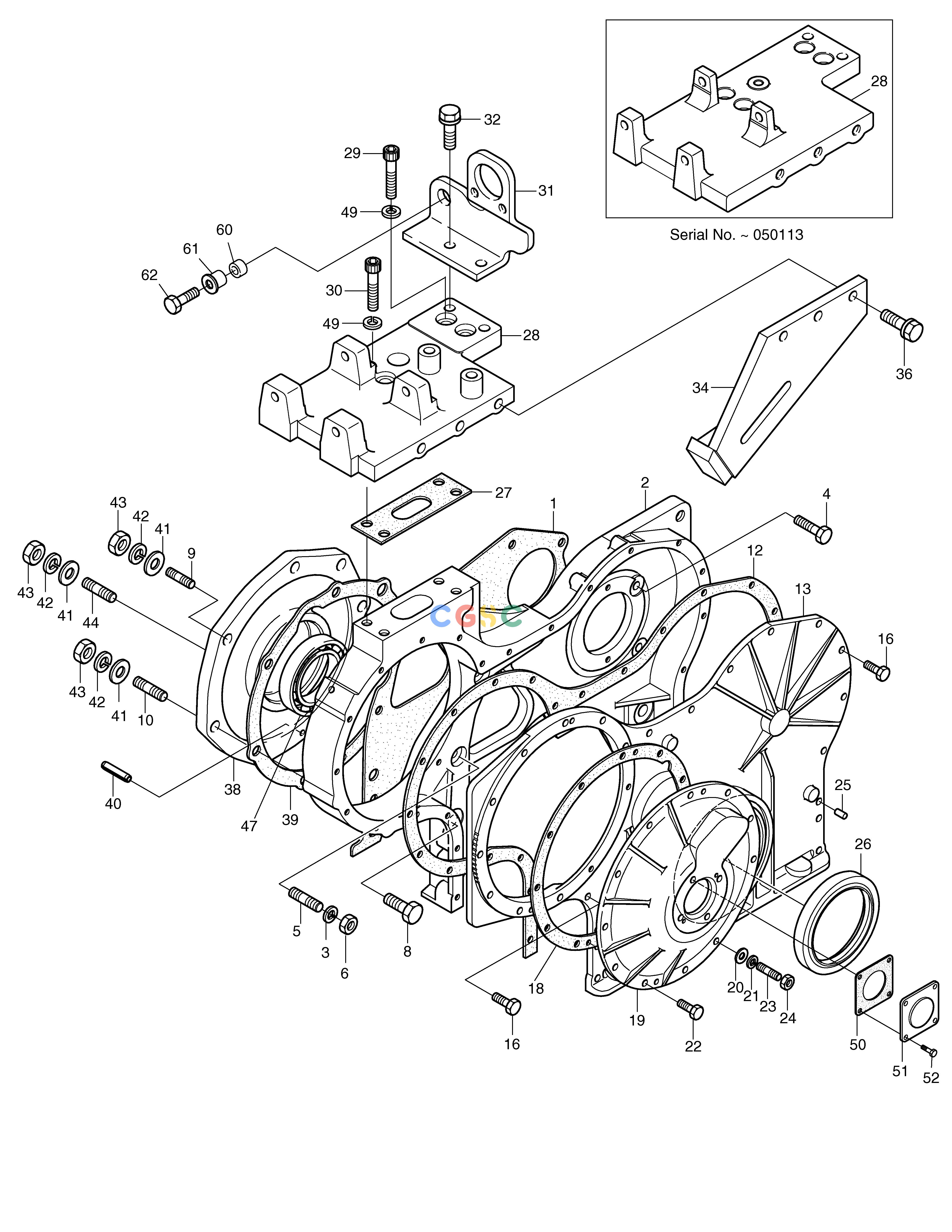斗山零件查询TIMING GEAR CASE MEGA 250-V (S/N 3001~) Doosan parts catalog online
