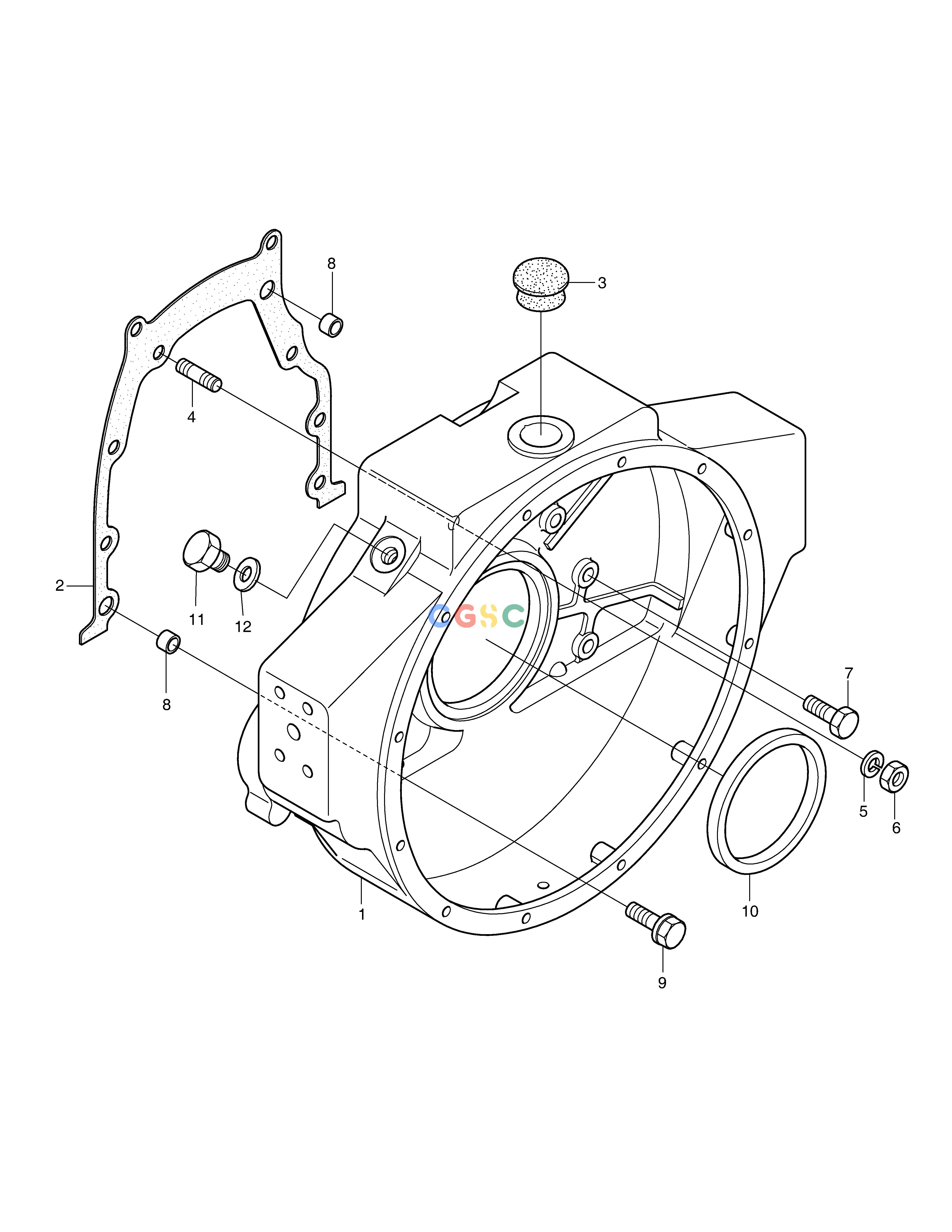 斗山零件查询FLYWHEEL HOUSING MEGA 250-V (S/N 3001~) Doosan parts catalog online