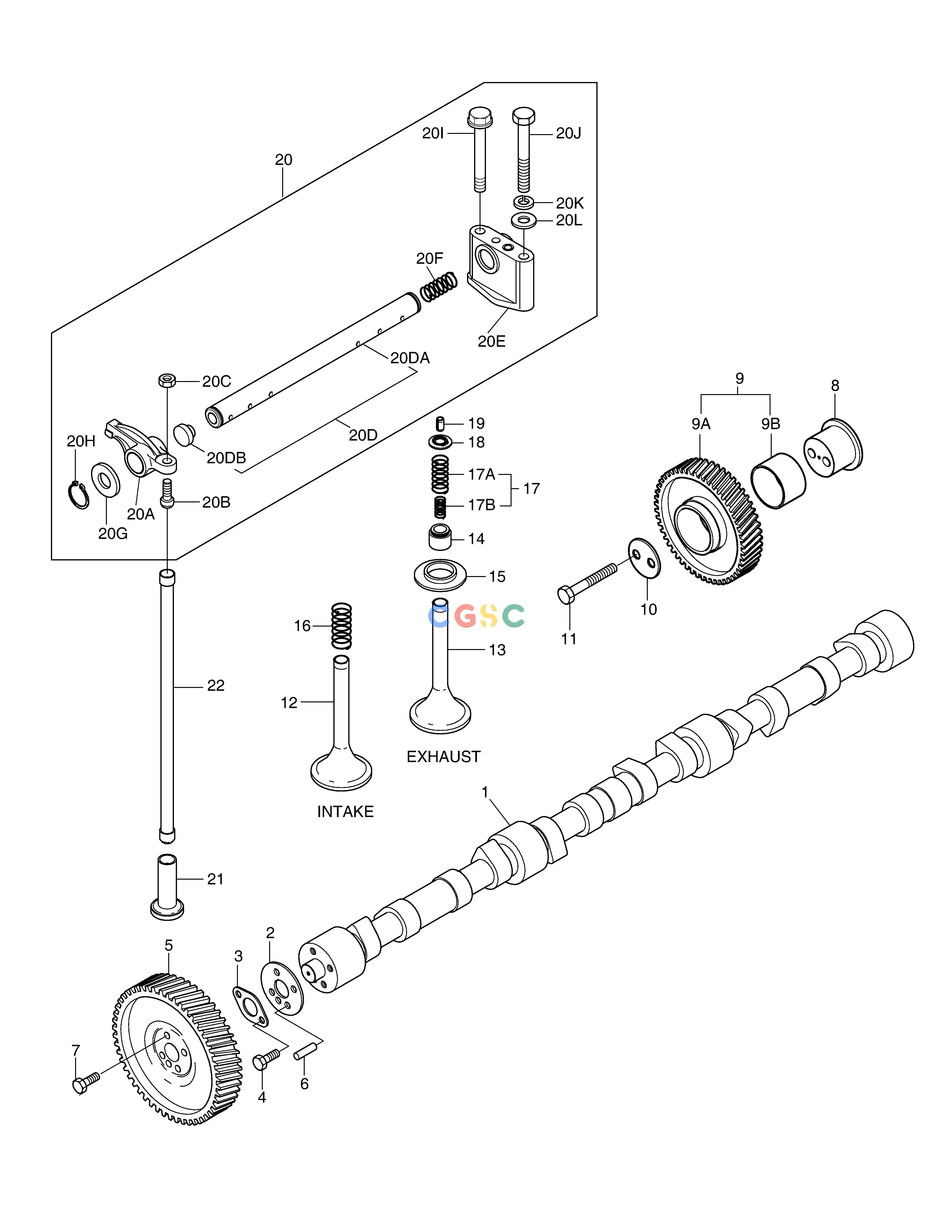 斗山零件查询CAM SHAFT MEGA 250-V (S/N 3001~) Doosan parts catalog online