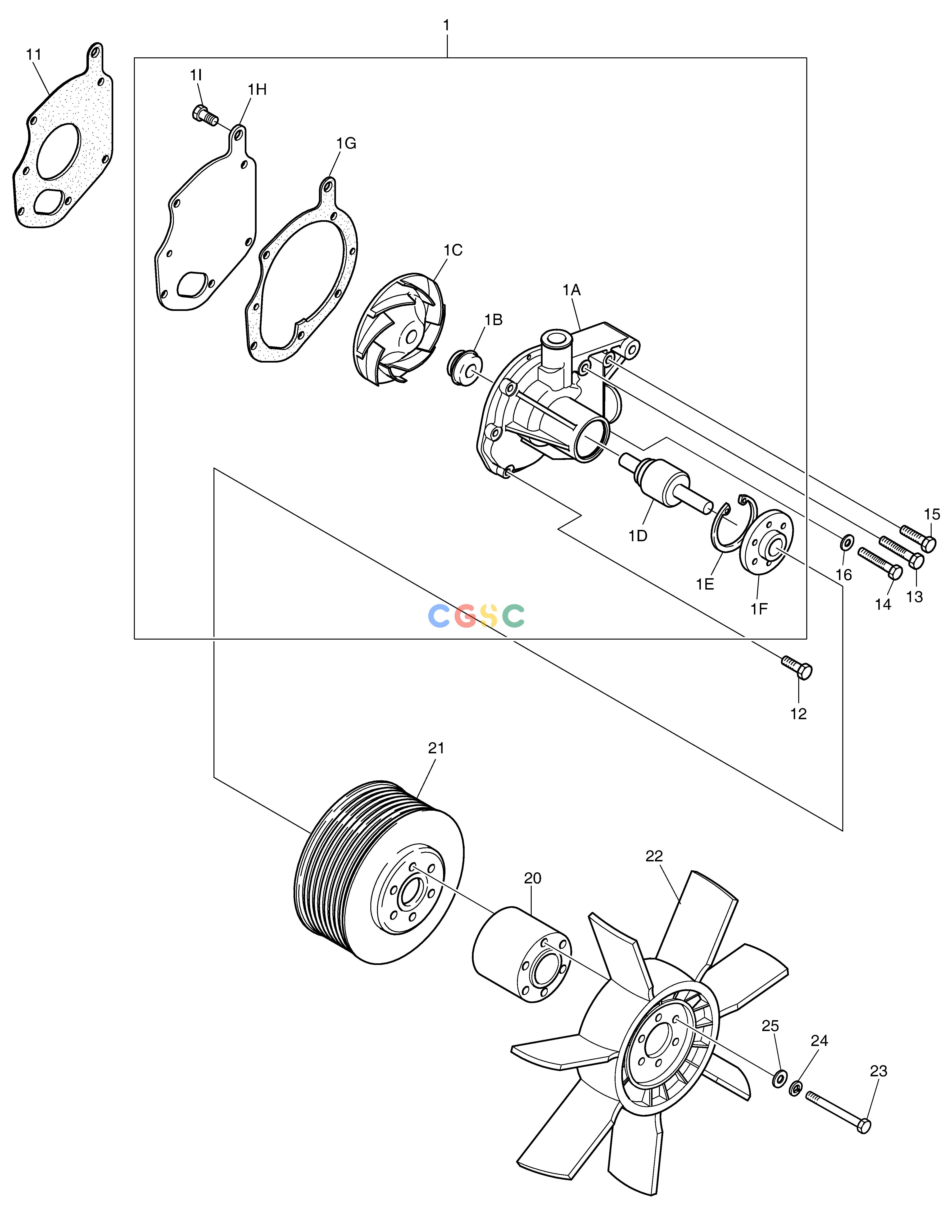 斗山零件查询COOLING WATER PUMP MEGA 250-V (S/N 3001~) Doosan parts catalog online