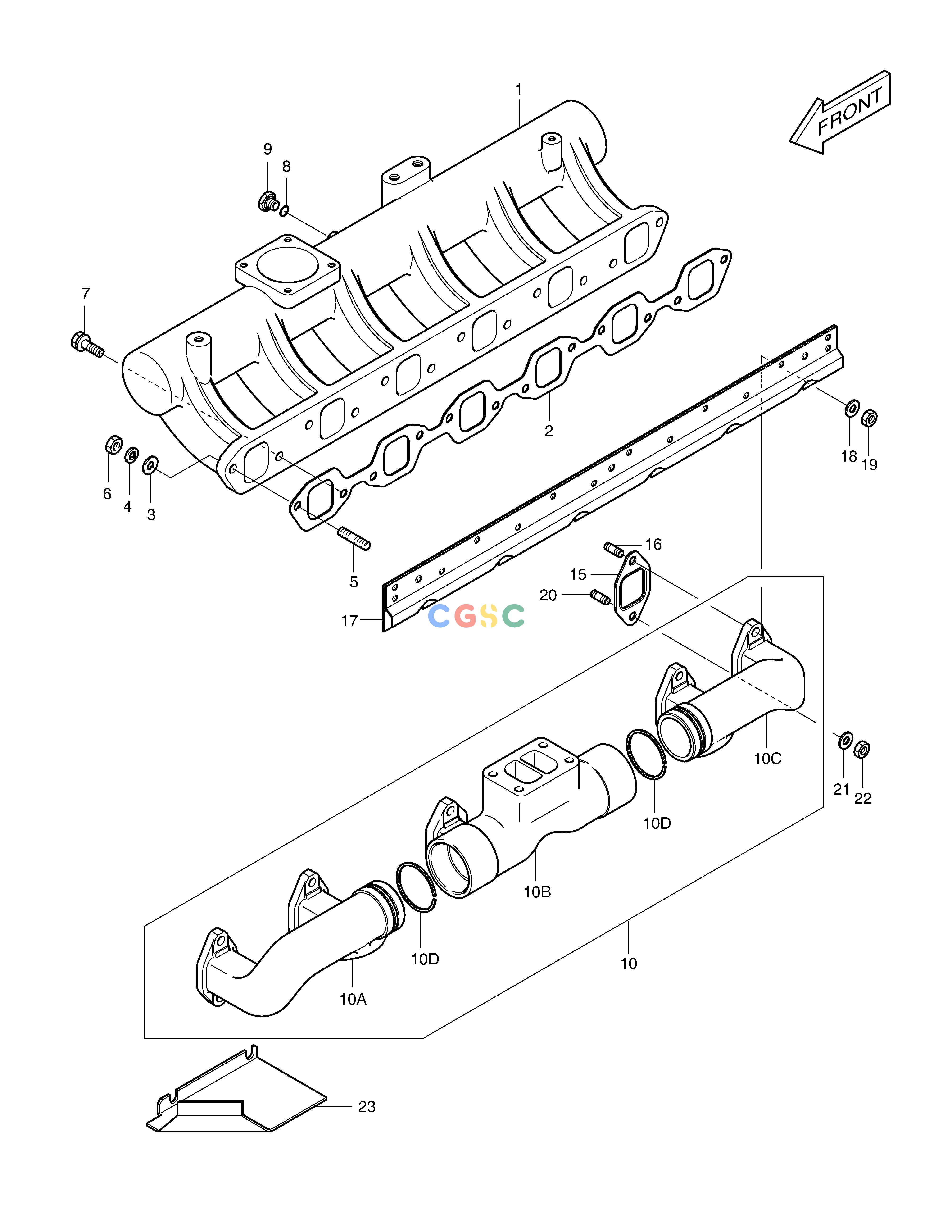 斗山零件查询INTAKE.EXHAUST MANIFOLD MEGA 250-V (S/N 3001~) Doosan parts catalog online