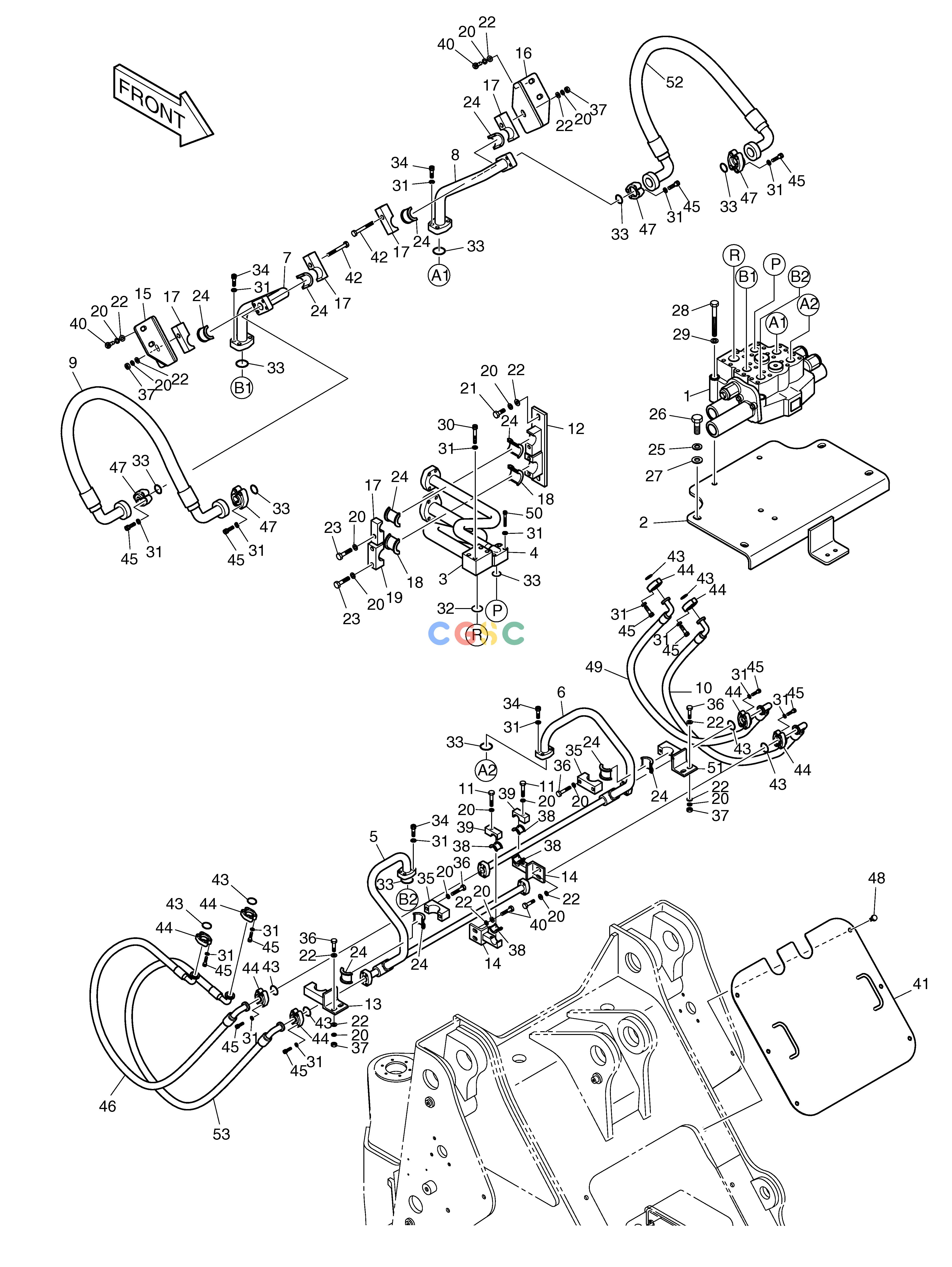 斗山零件查询CONTROL VALVE PIPING - 2SPOOL MEGA 250-V (S/N 3001~) Doosan parts catalog online