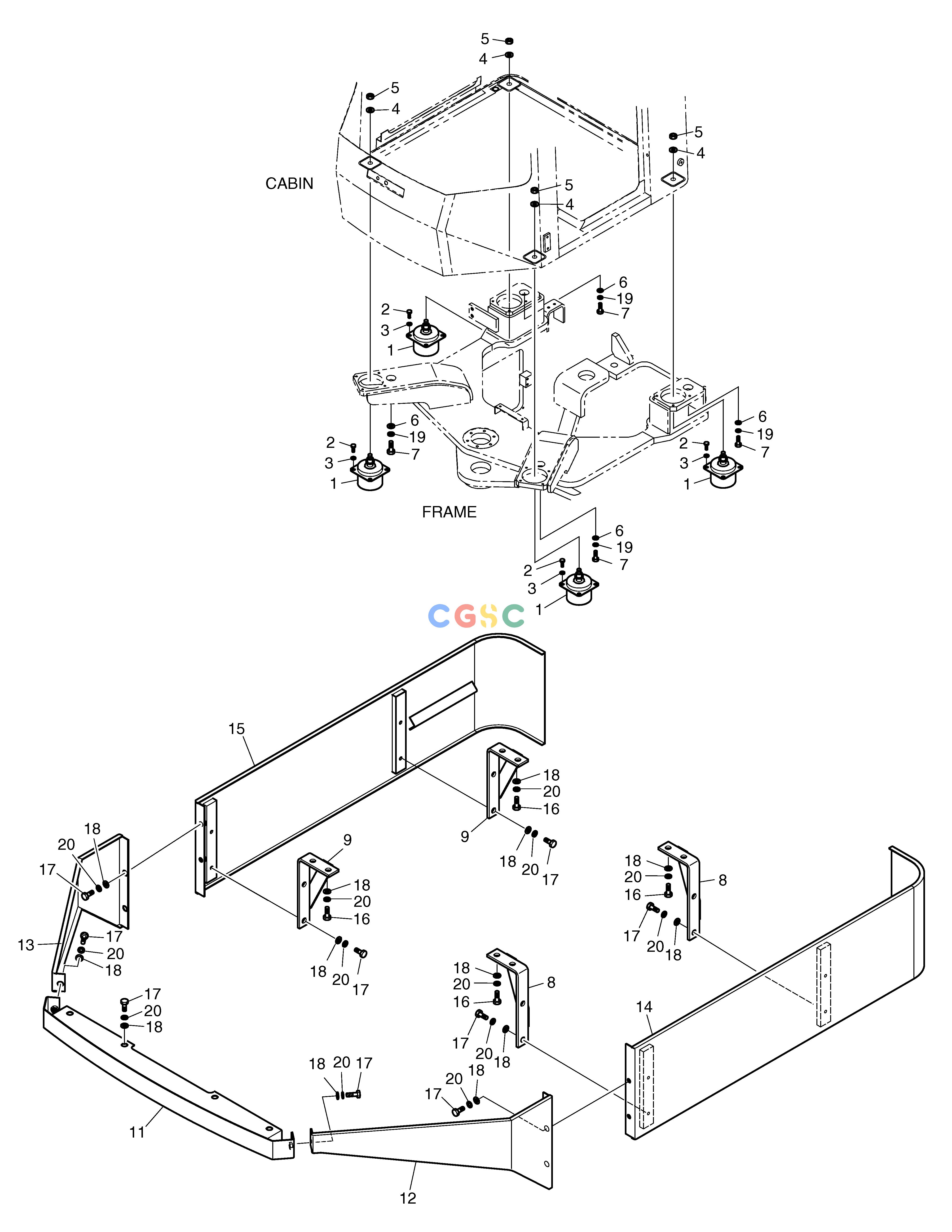 斗山零件查询CABIN MOUNTING MEGA 250-V (S/N 3001~) Doosan parts catalog online
