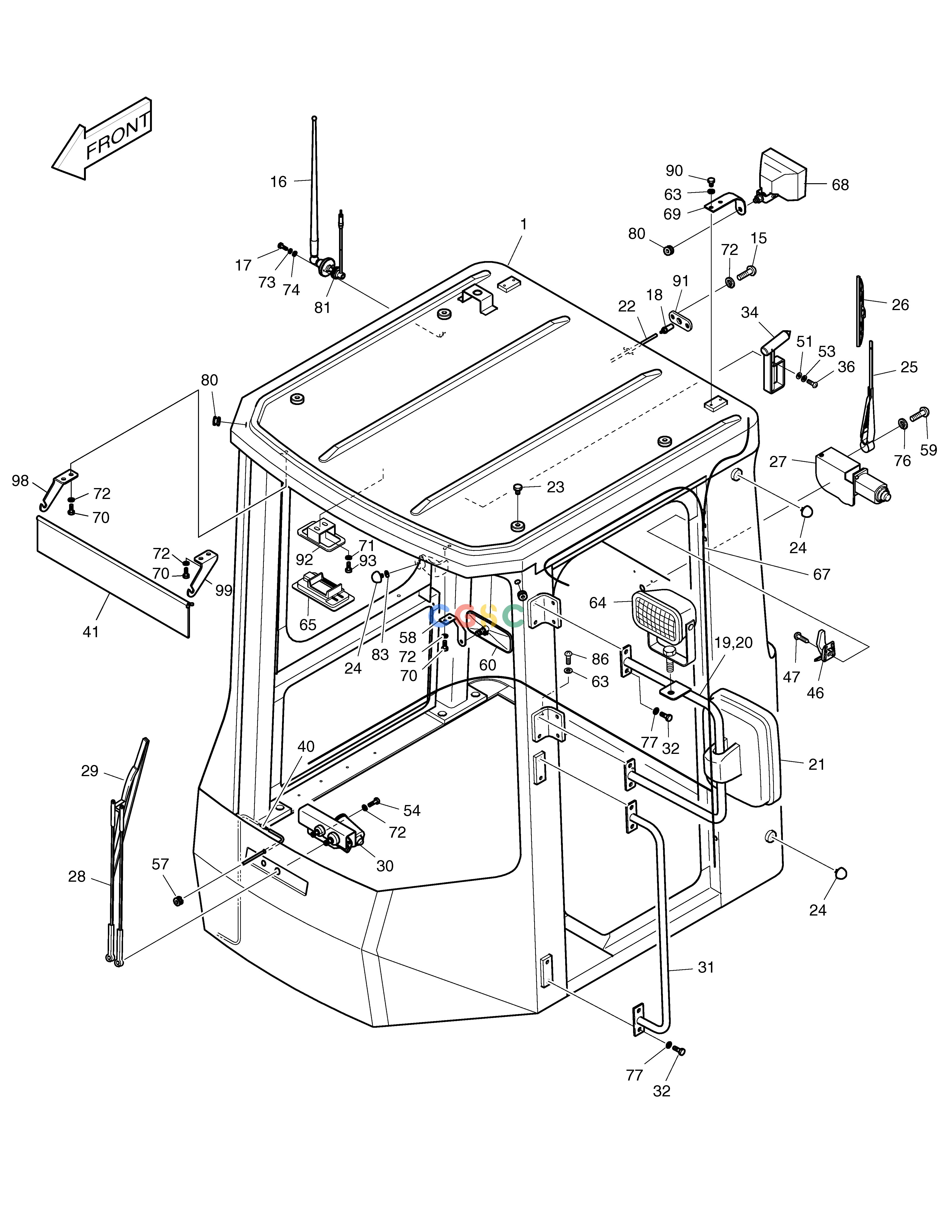 斗山零件查询CABIN(1) MEGA 250-V (S/N 3001~) Doosan parts catalog online