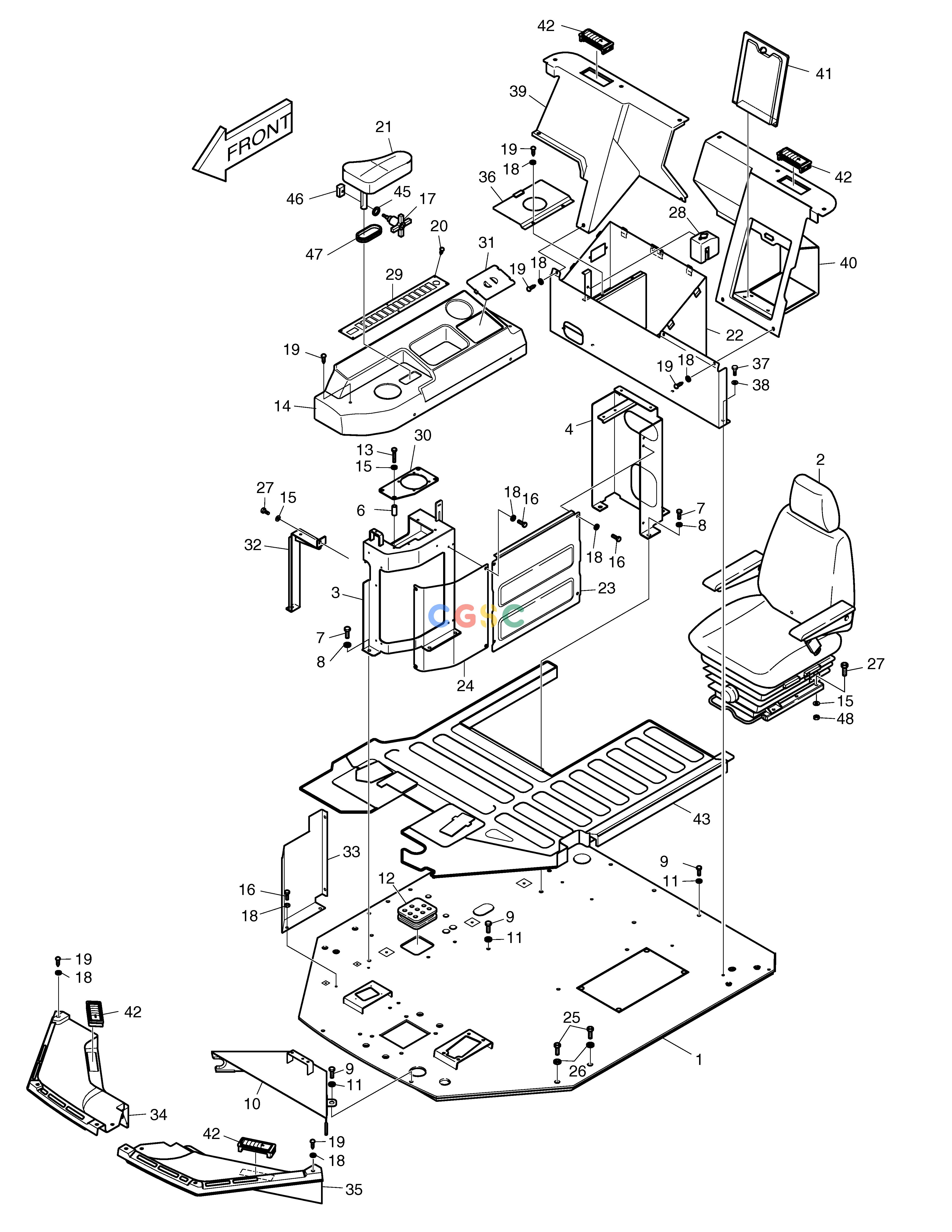 斗山零件查询CONTROL STAND MEGA 250-V (S/N 3001~) Doosan parts catalog online