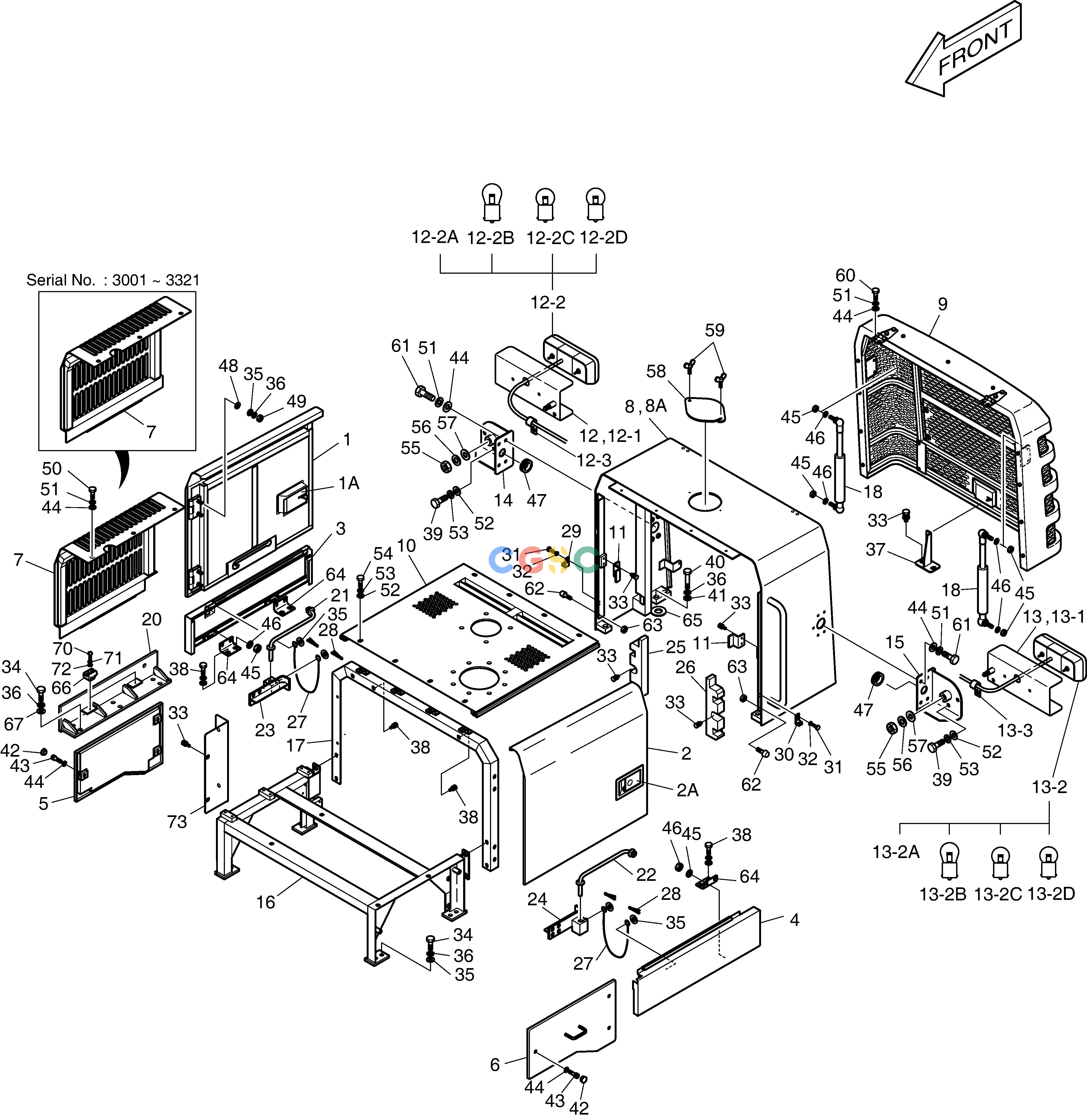 斗山零件查询ENGINE COVER MEGA 250-V (S/N 3001~) Doosan parts catalog online