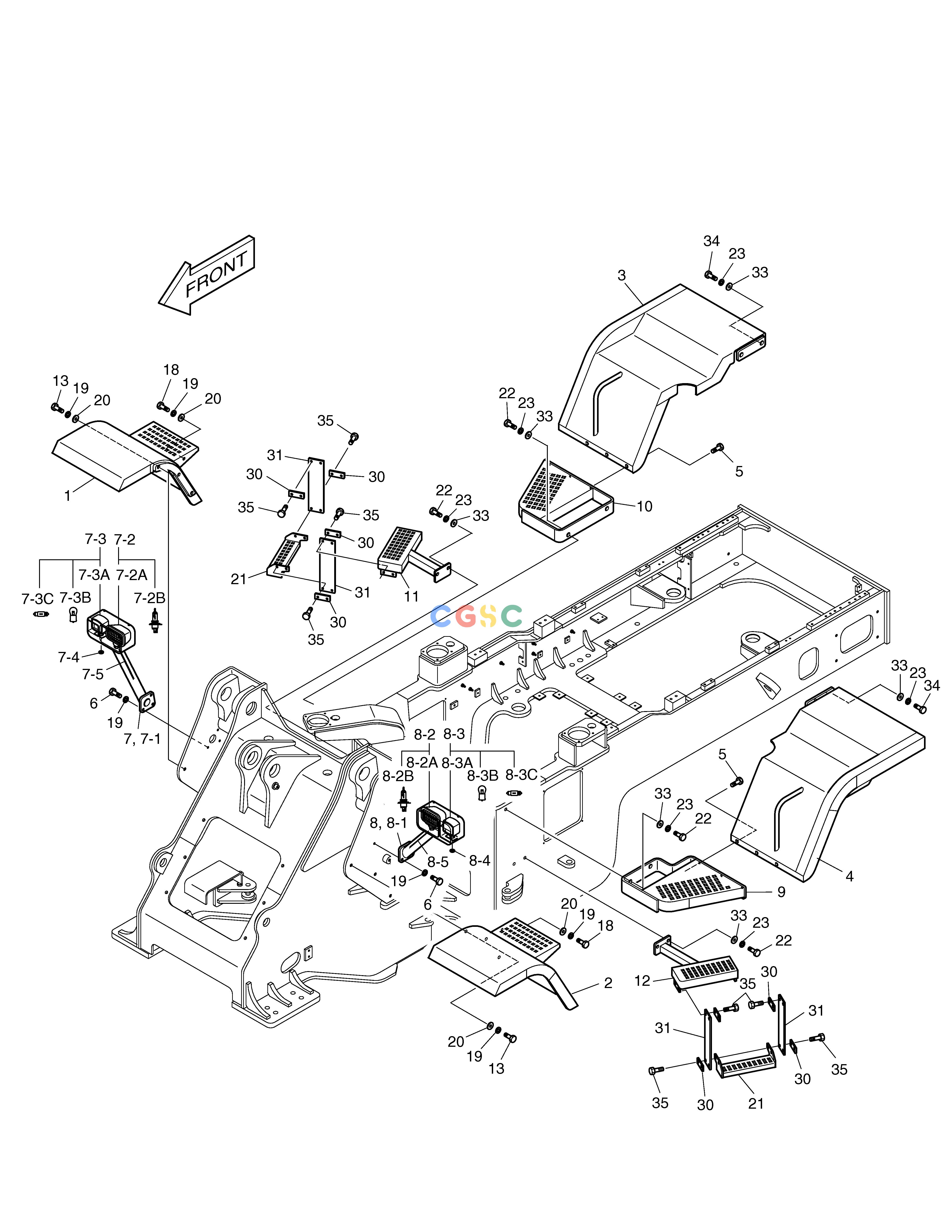 斗山零件查询FENDER & LADDER MEGA 250-V (S/N 3001~) Doosan parts catalog online